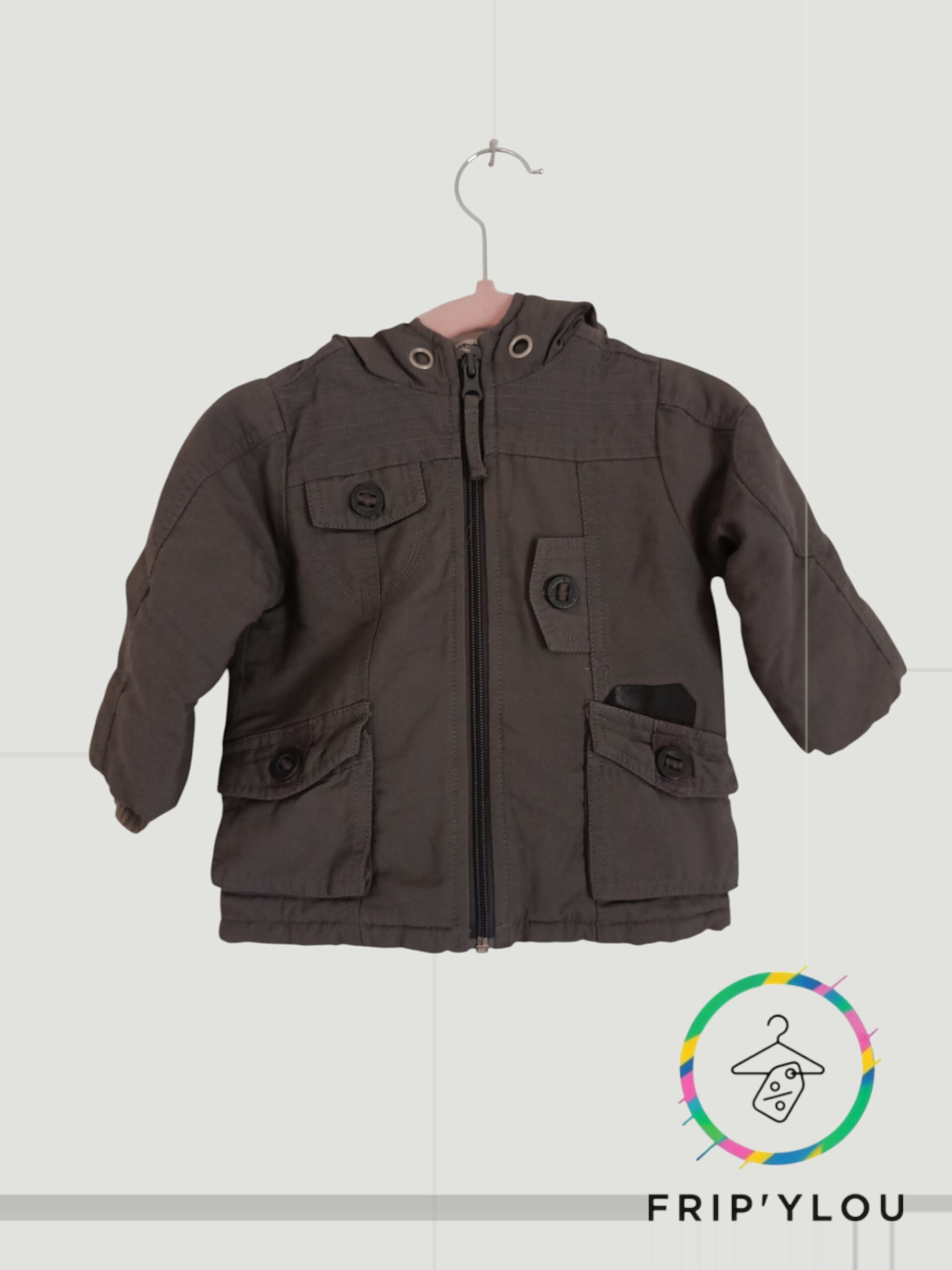 🧥 Veste bébé garçon – 6 mois – Style casual / urbain – A1568