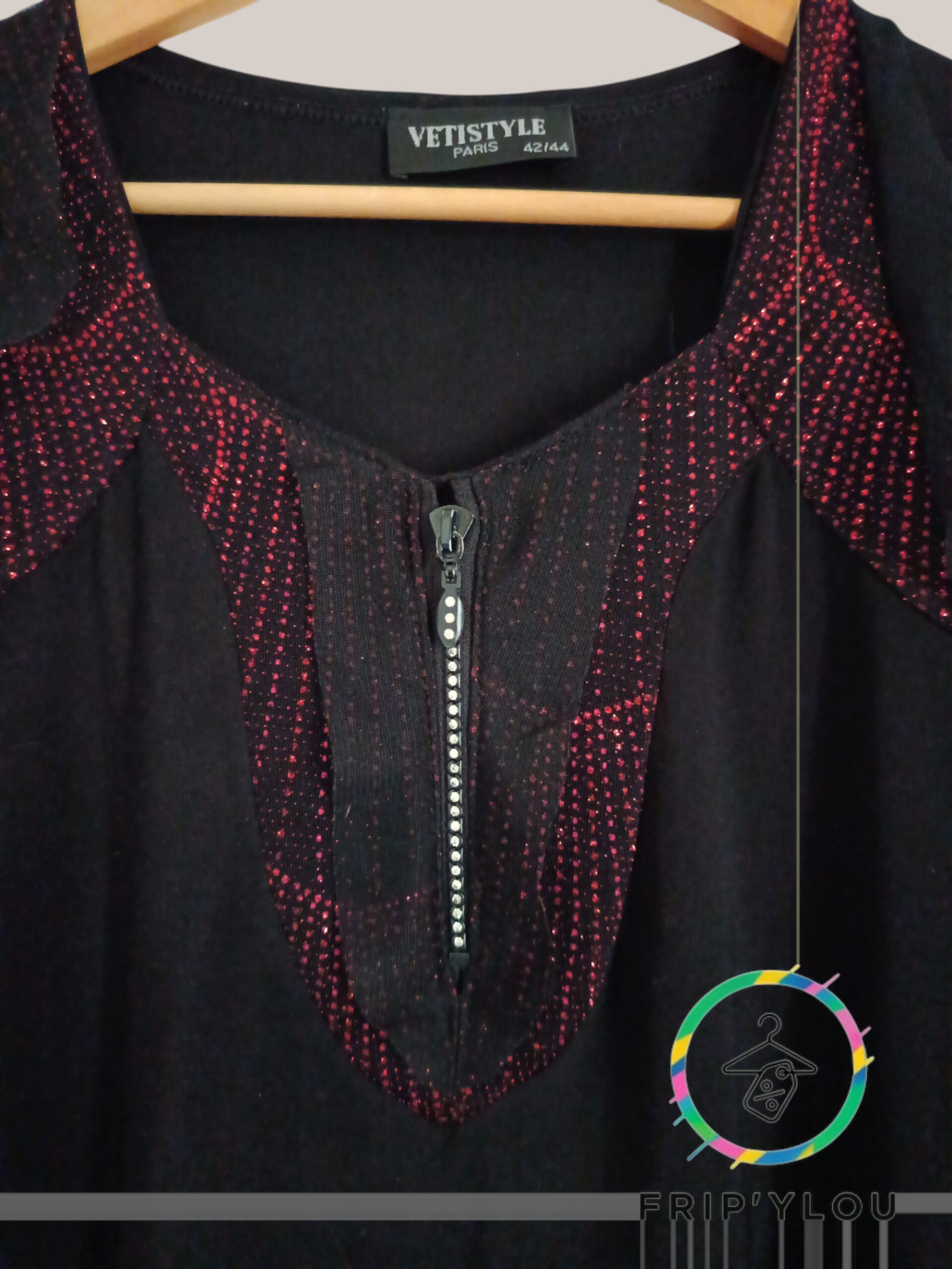 ✨ Tunique noire chic – Taille 42/44 ✨ A1571 – Image 2