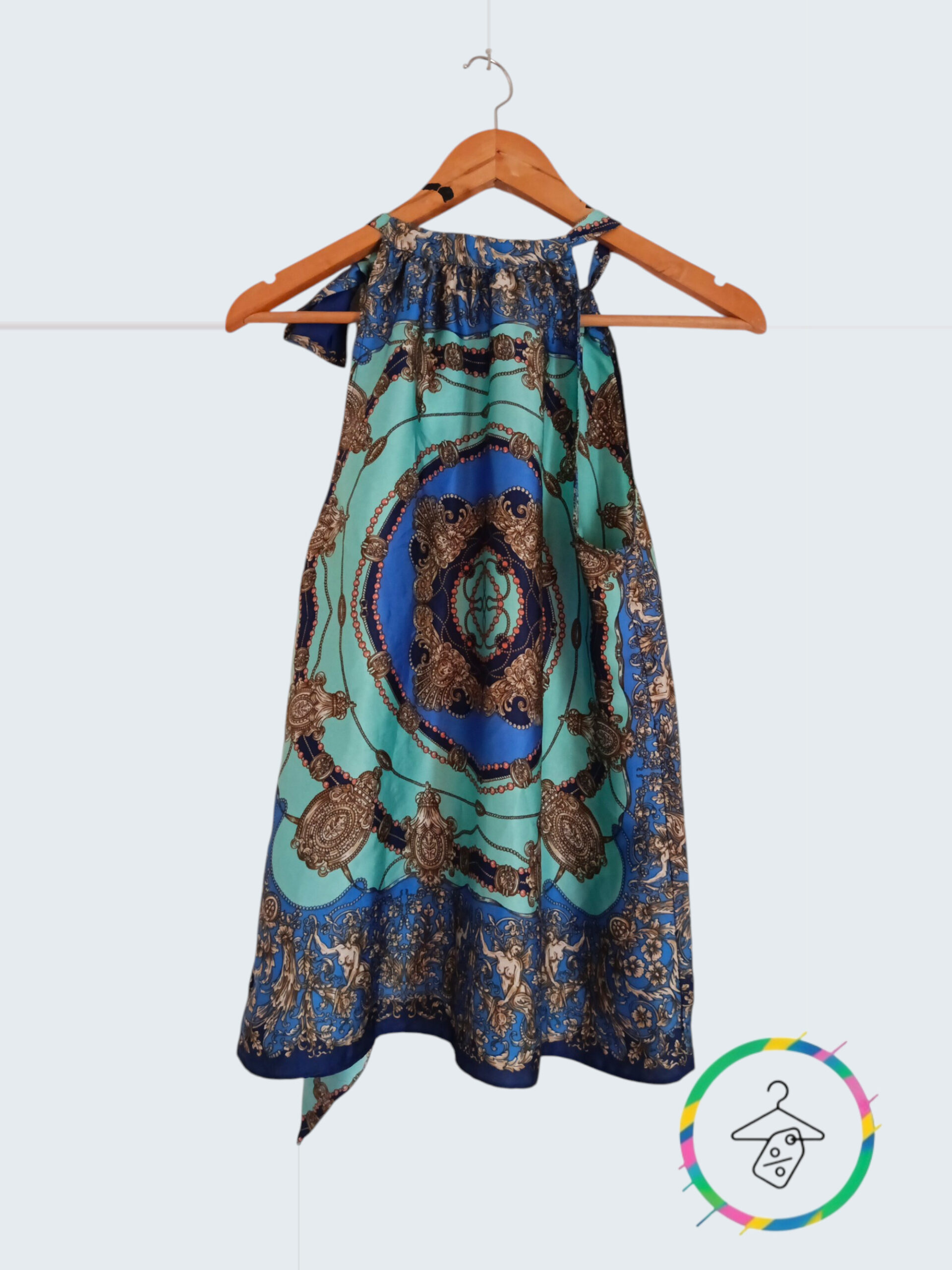 Top KOOKAÏ T40 – imprimé baroque bleu/turquoise – fluide – excellent état 💙 A1039 – Image 2