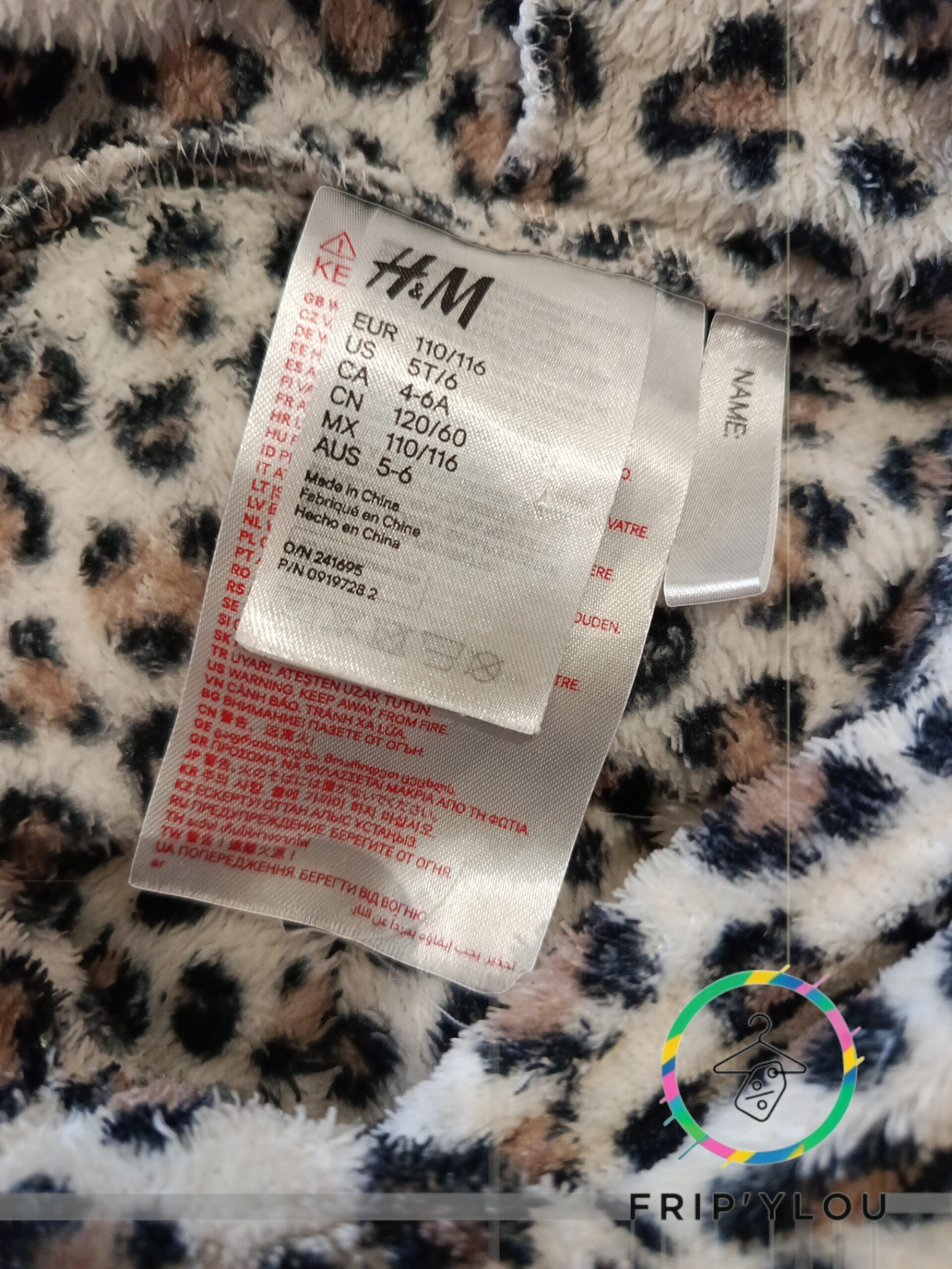 đ Robe de chambre fille pilou â H&M â 5/6 ans â Motif lĂ©opard A1564 â Image 3