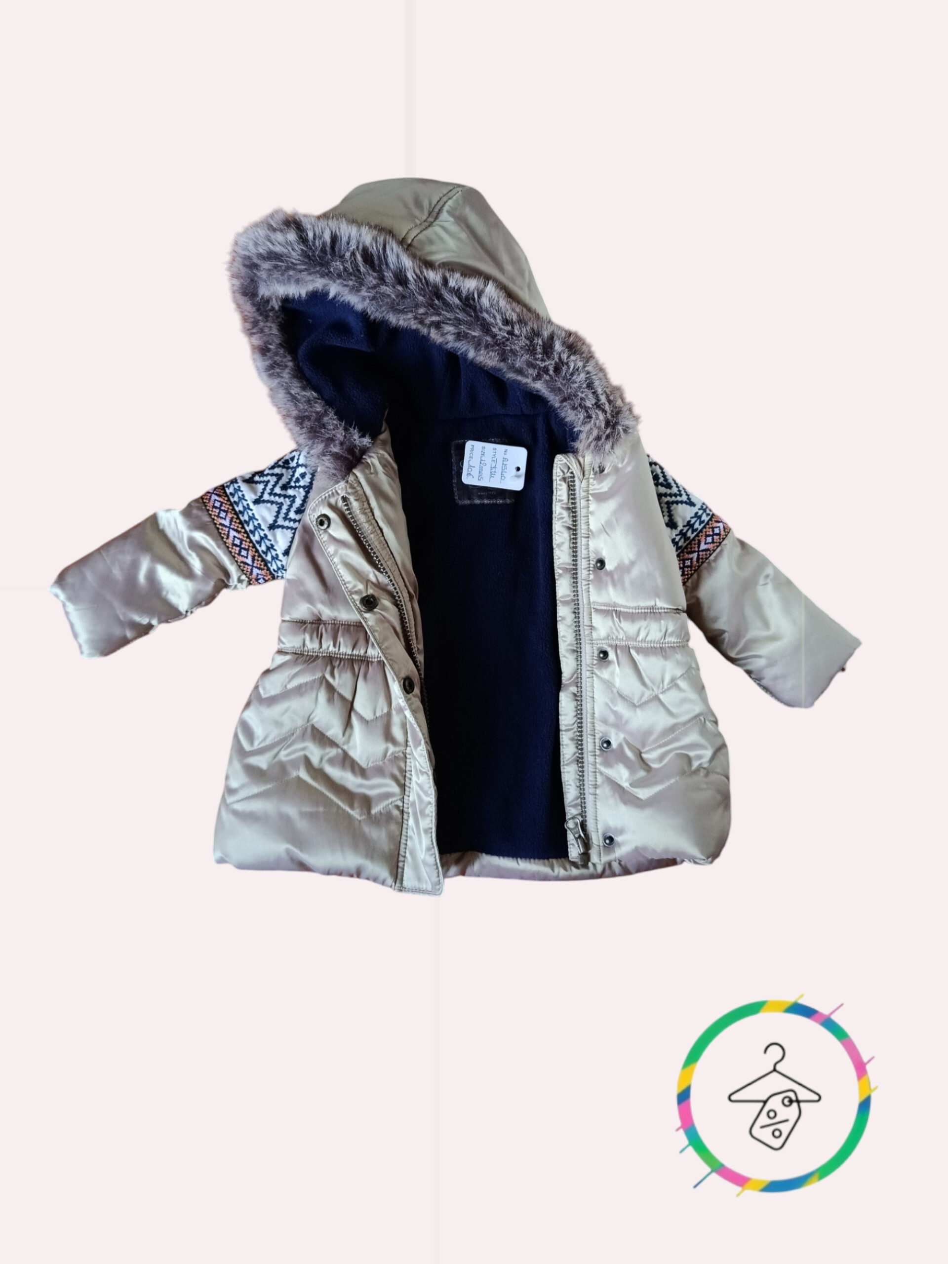 Petit manteau chic et douillet – 12 mois- fille- Catimini doré A1540 – Image 2