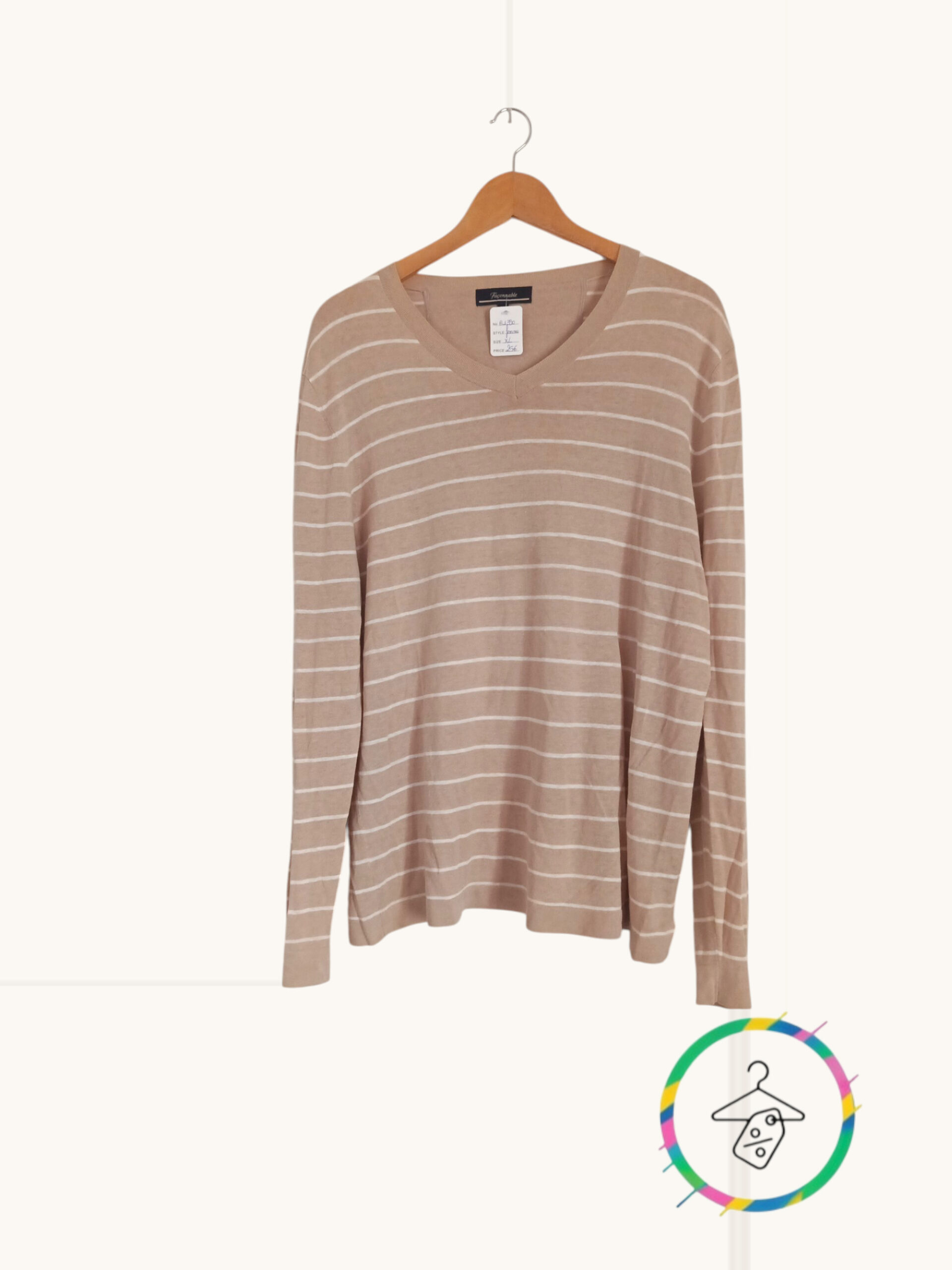 🤎 Pull rayé Façonnable – Taille XL – Très bon état A1390