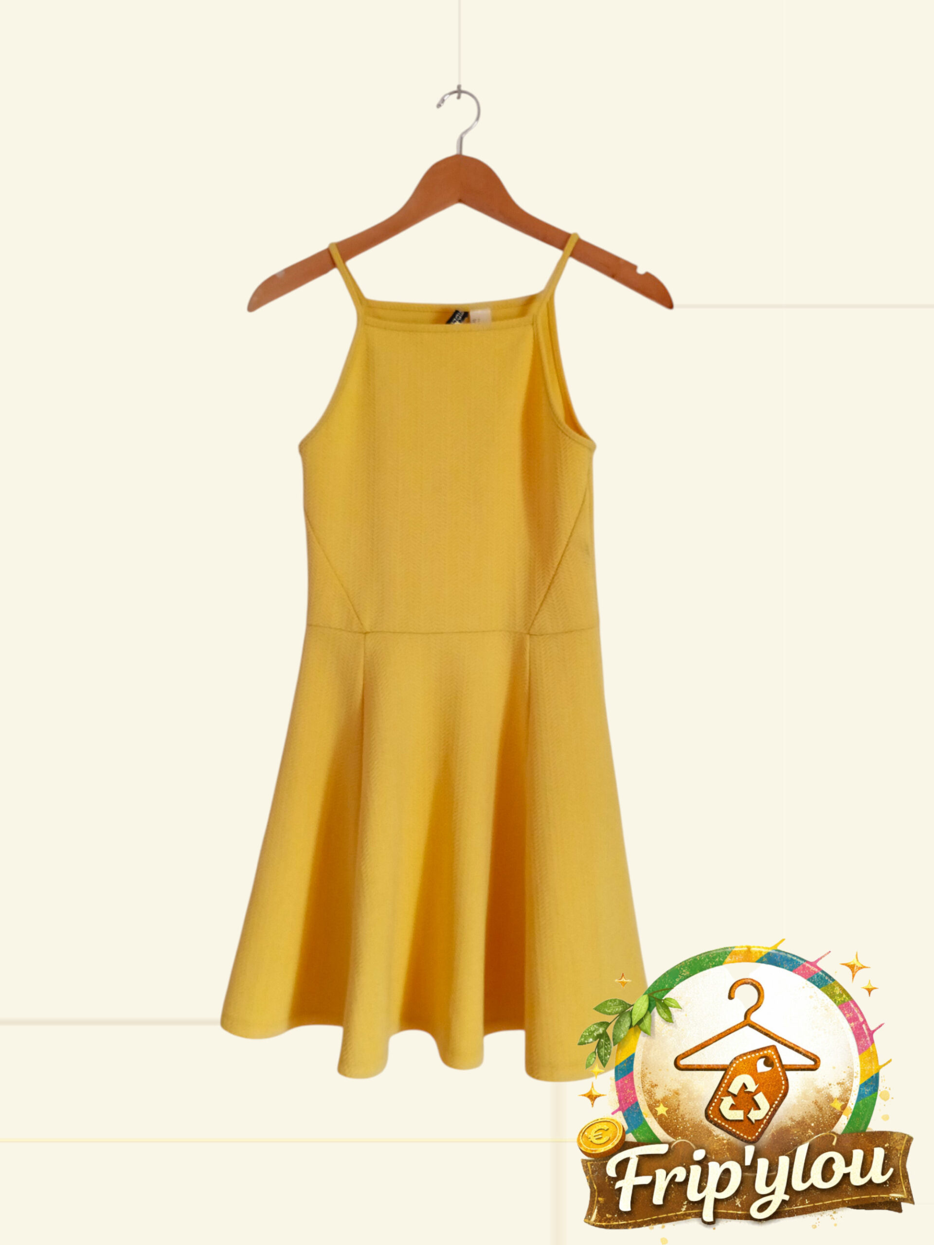 🌼 Robe patineuse jaune – H&M – Taille S (36) 🌼 A0538