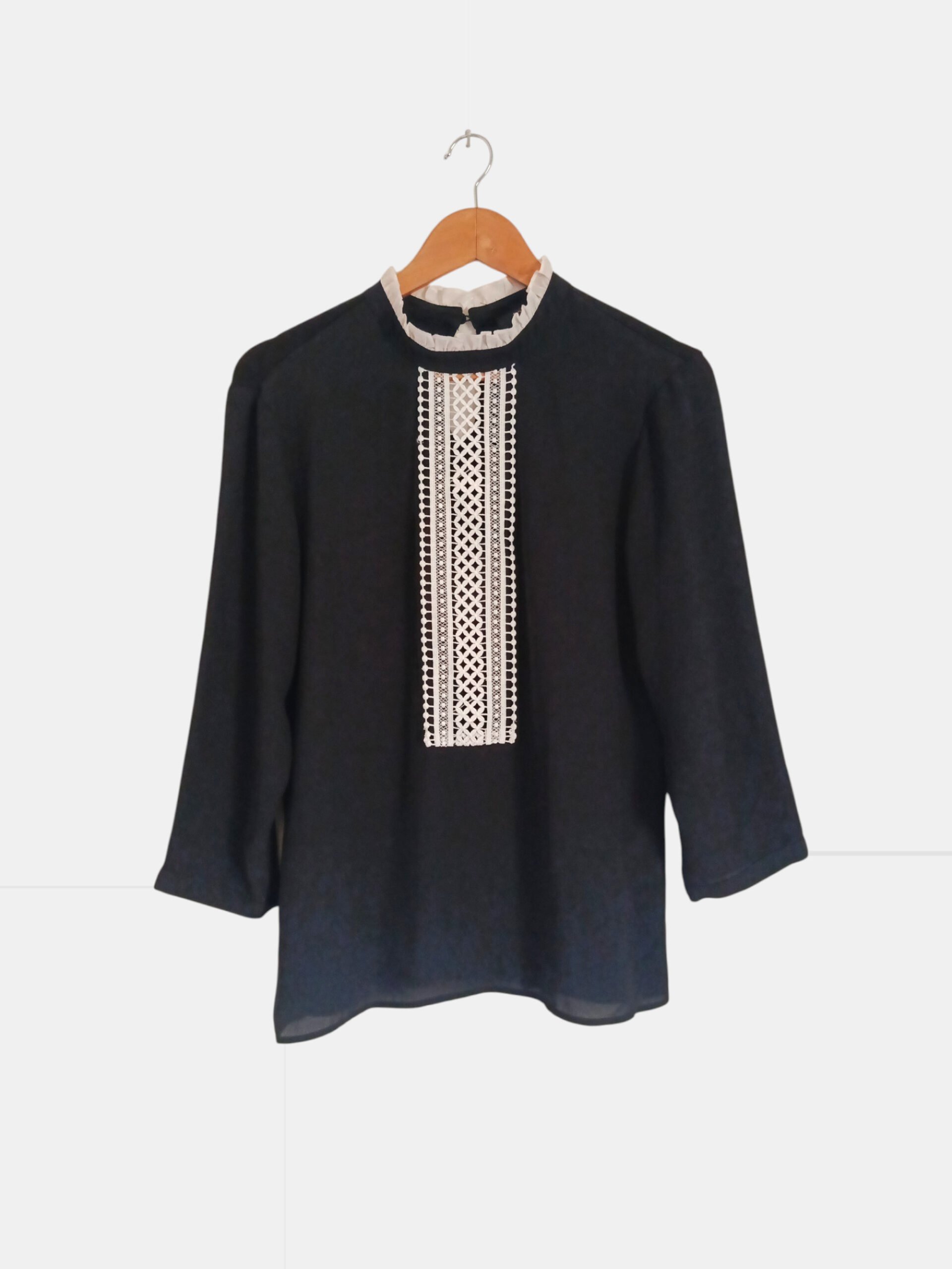 Blouse noire 1.2.3 – Taille 40 – Style bohème chic A1597