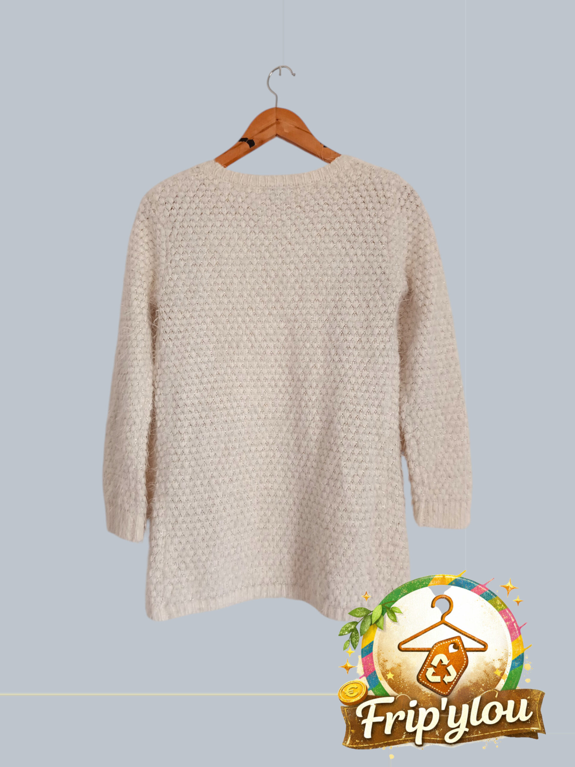 Gilet cardigan KIABI – 12 ans fille – Maille douce écru ✨ A1612 – Image 2