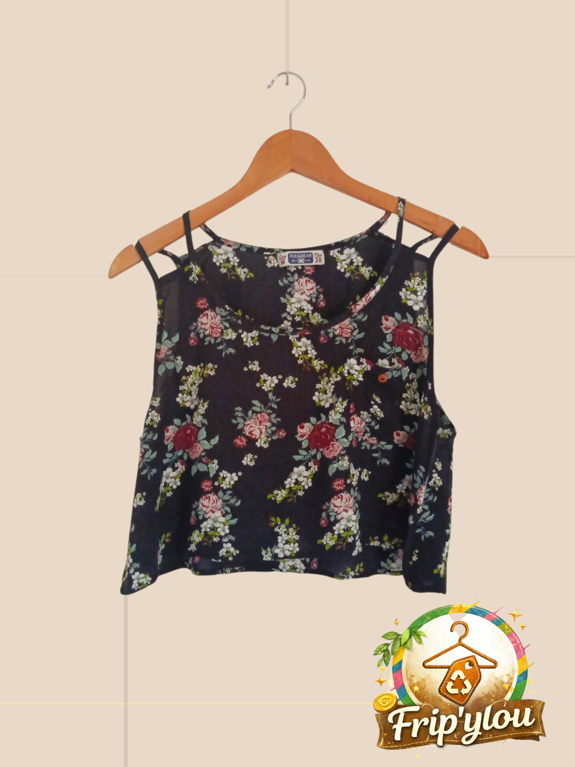🌸 Débardeur court fluide fleuri Pull&Bear – Taille M 🌸 A1642