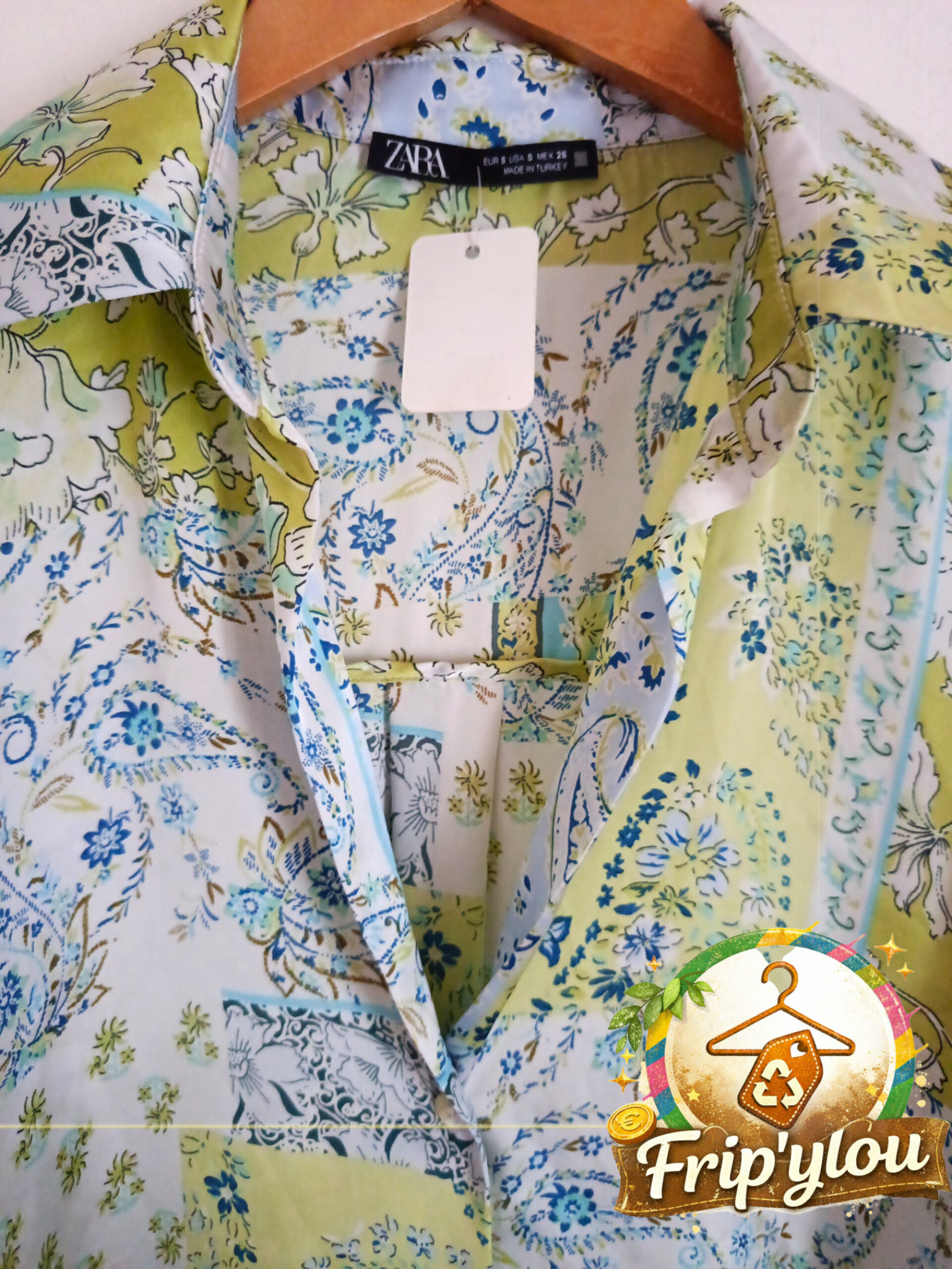 ✨ Blouse effet soie ZARA – Taille S ✨A1252 – Image 2