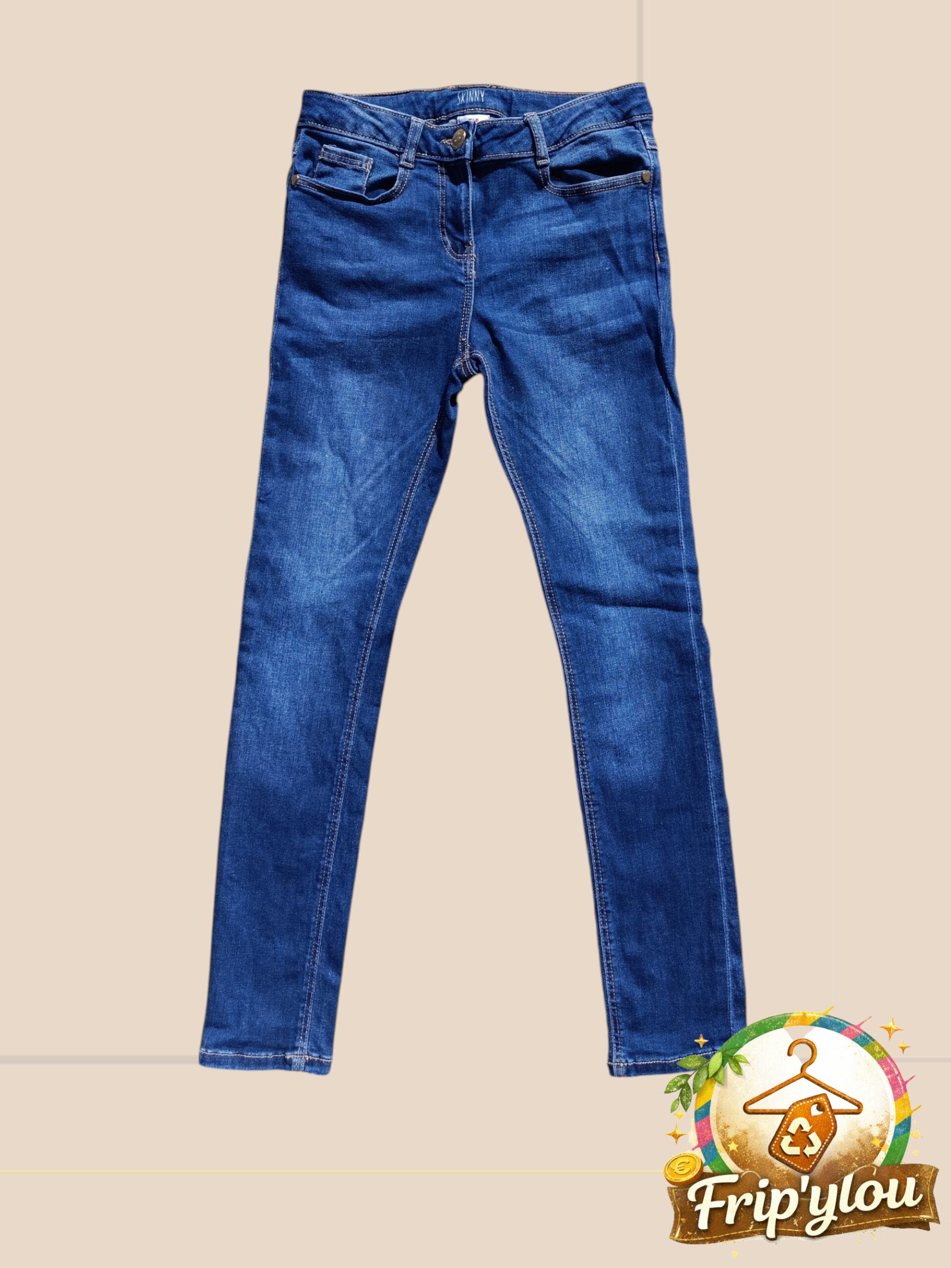 👖 Jean skinny TAO fille clin d'oeil – Taille 10 ans – Denim tendance 👖A1646