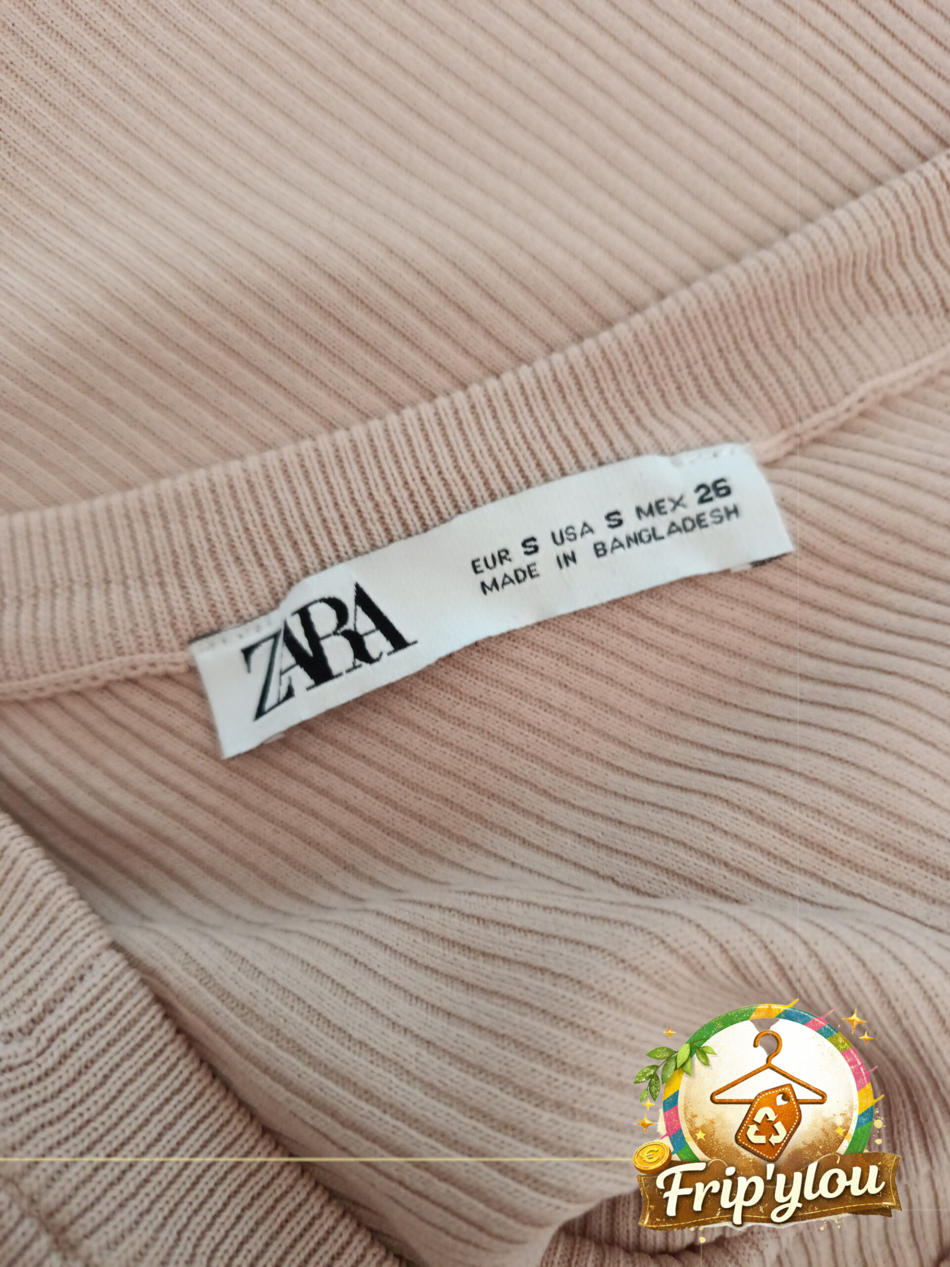 ✨ Top asymétrique ZARA – Taille S – Beige nude – Ultra tendance ✨A1632 – Image 2