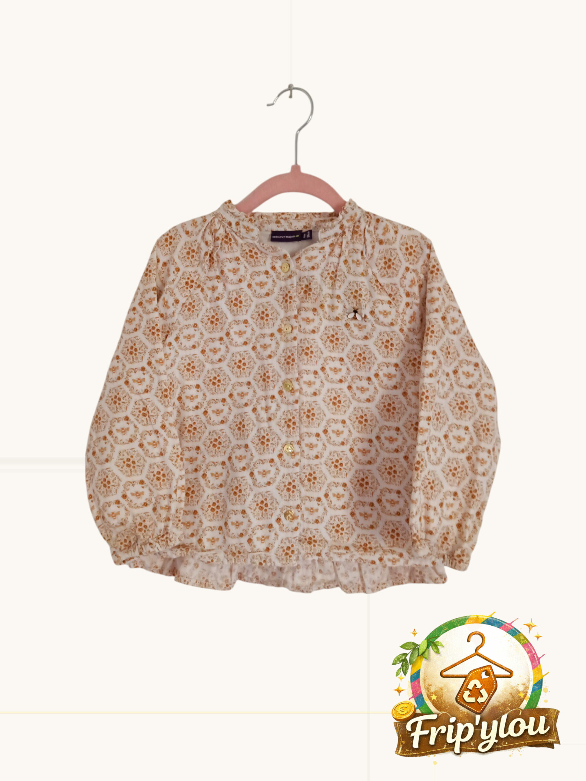 🌼 Blouse motif abeilles Sergent Major – 4 ans 🌼 A1641