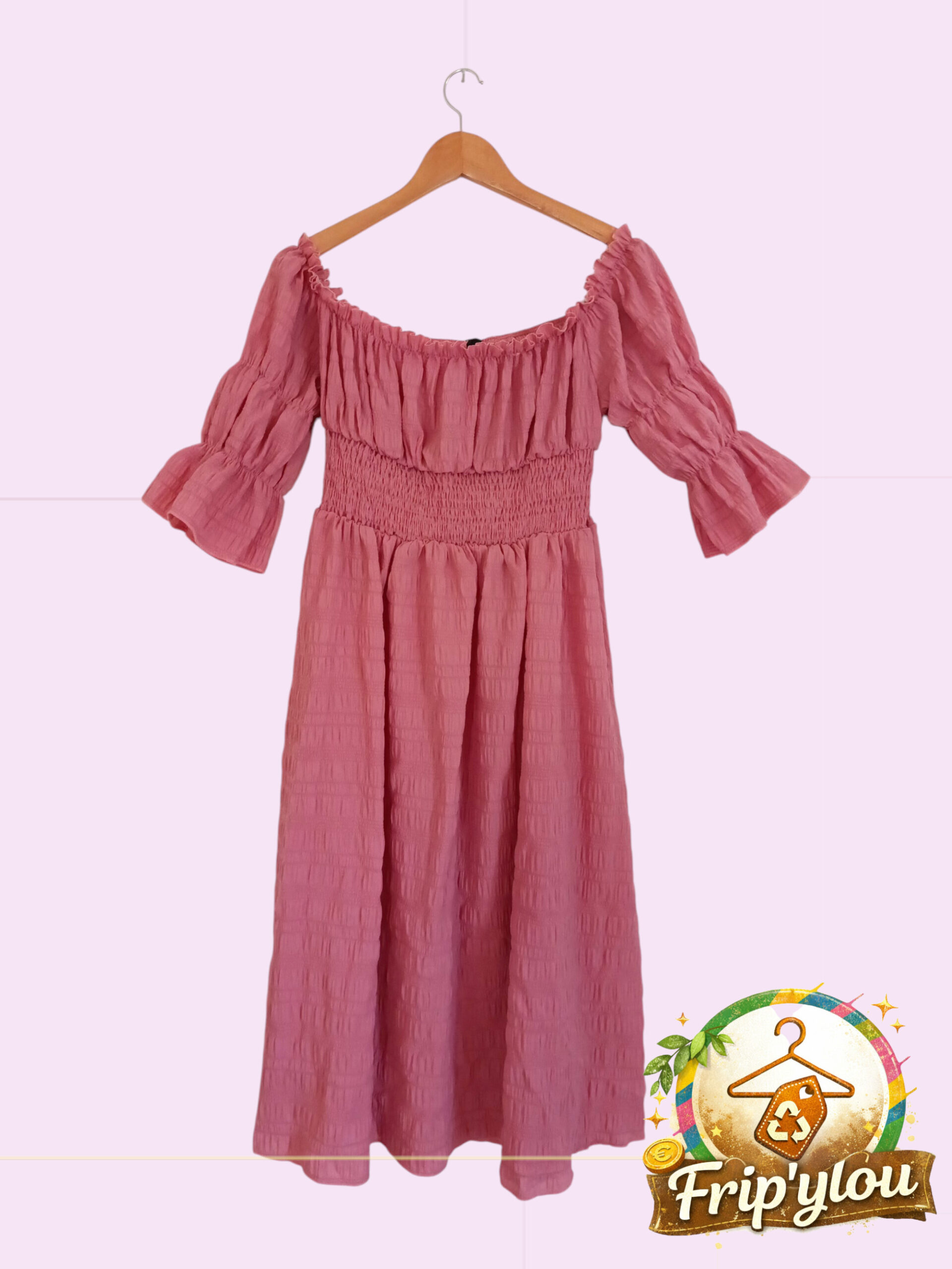 🌸 Robe rose bohème épaules dénudées – SHEIN – Taille 40/42 🌸A1626