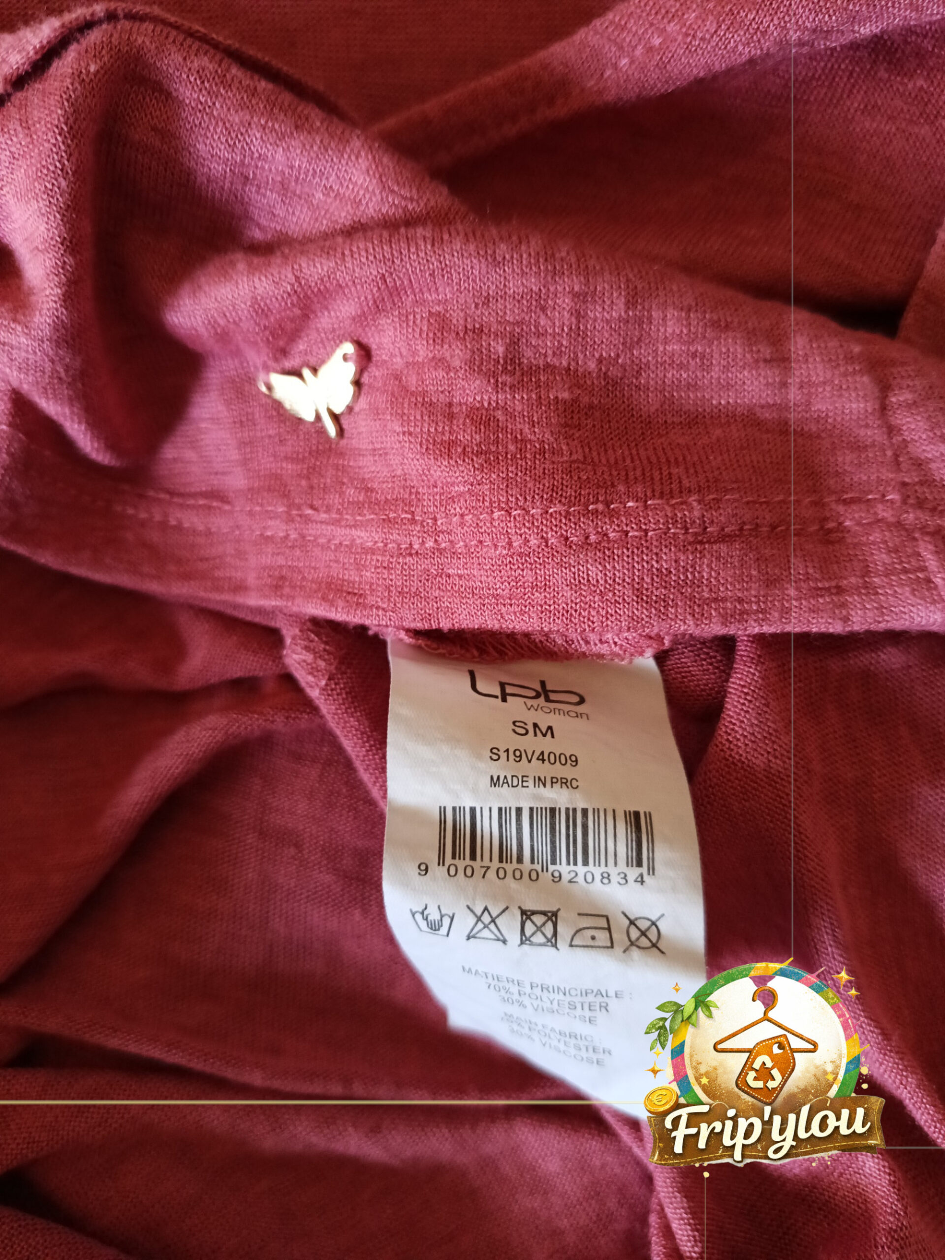 ✨ Top cache-cœur LPB – Rose framboise – Taille S/M – Féminin & fluide ✨A1617 – Image 2