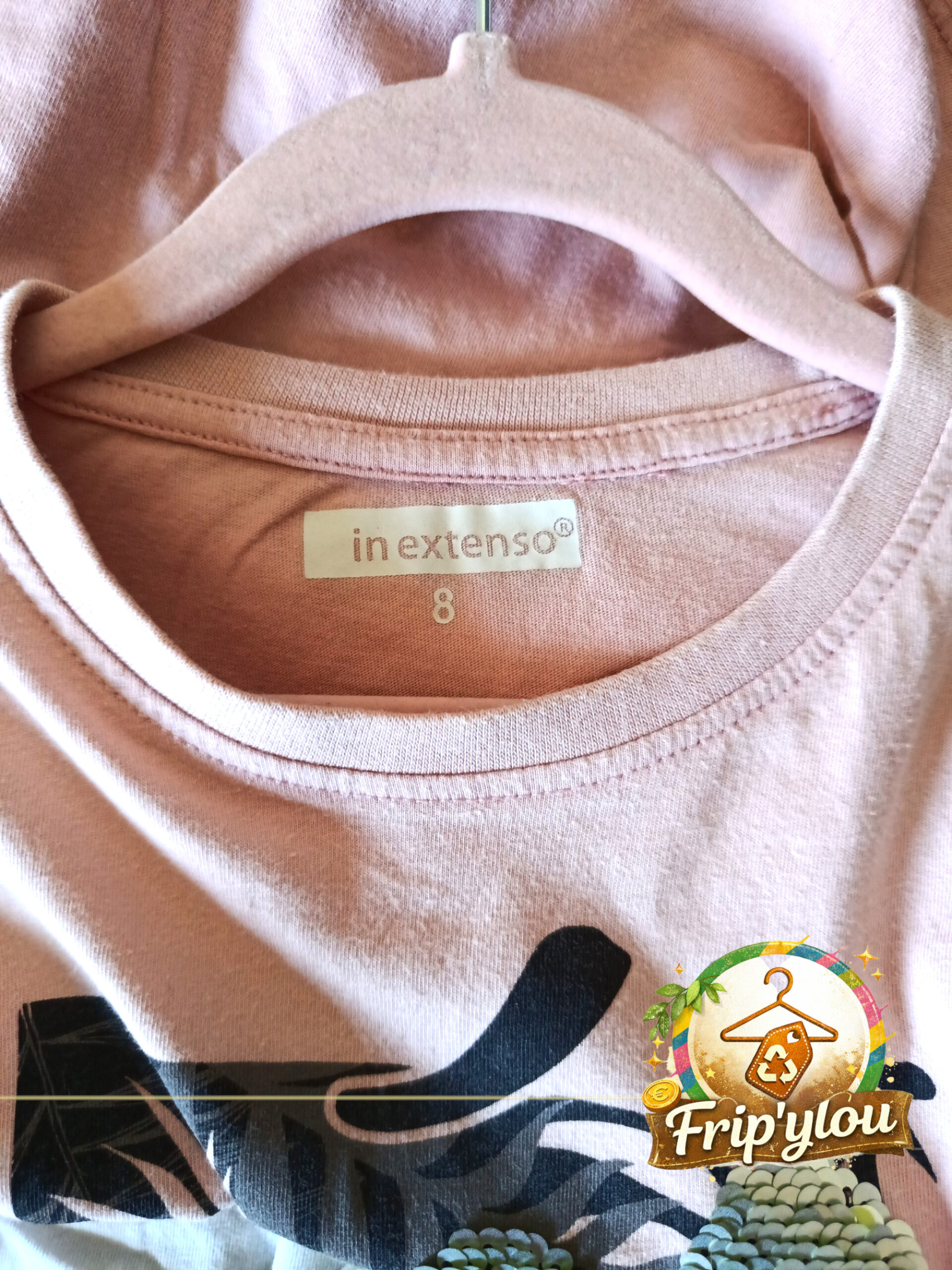 🌸✨ T-shirt fille Inextenso – Sequins réversibles – Taille 8 ans – Trop stylé ! ✨🌸 A1621 – Image 2