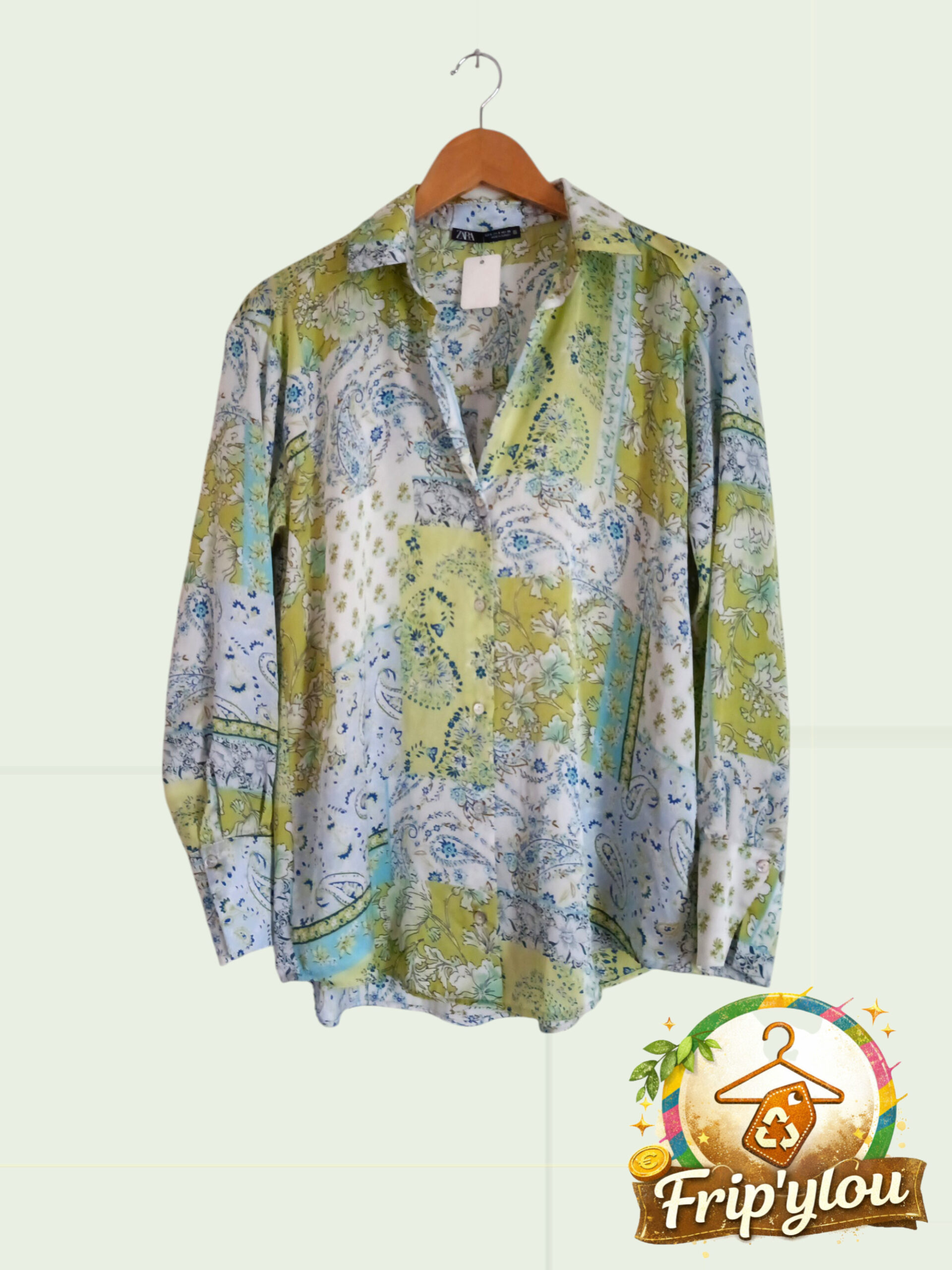 ✨ Blouse effet soie ZARA – Taille S ✨A1252
