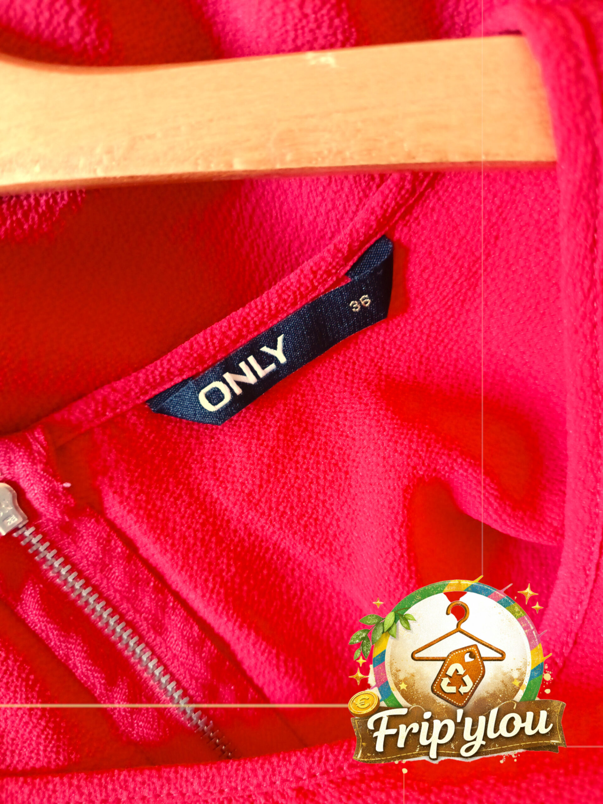✨ Blouse rouge élégante ONLY – Taille 36 ✨A1623 – Image 3