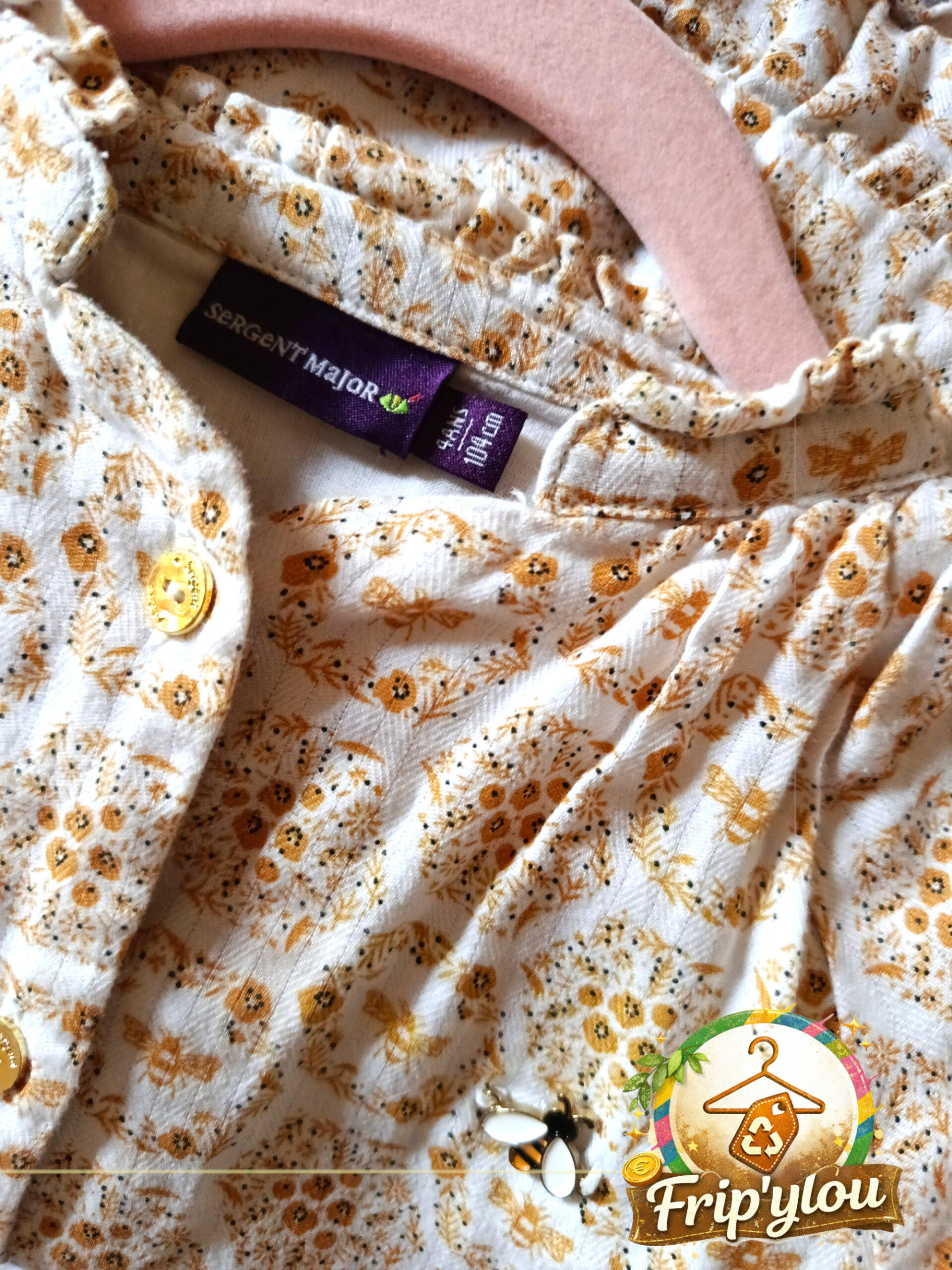 🌼 Blouse motif abeilles Sergent Major – 4 ans 🌼 A1641 – Image 3