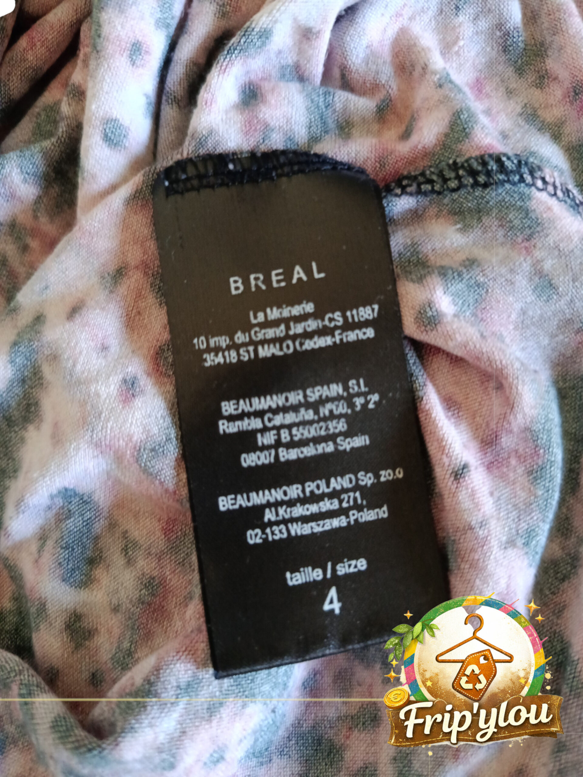 ✨🖤 Blouse fluide BREÁL – Imprimé floral délicat – Esprit bohème chic 🖤✨A1618 – Image 2