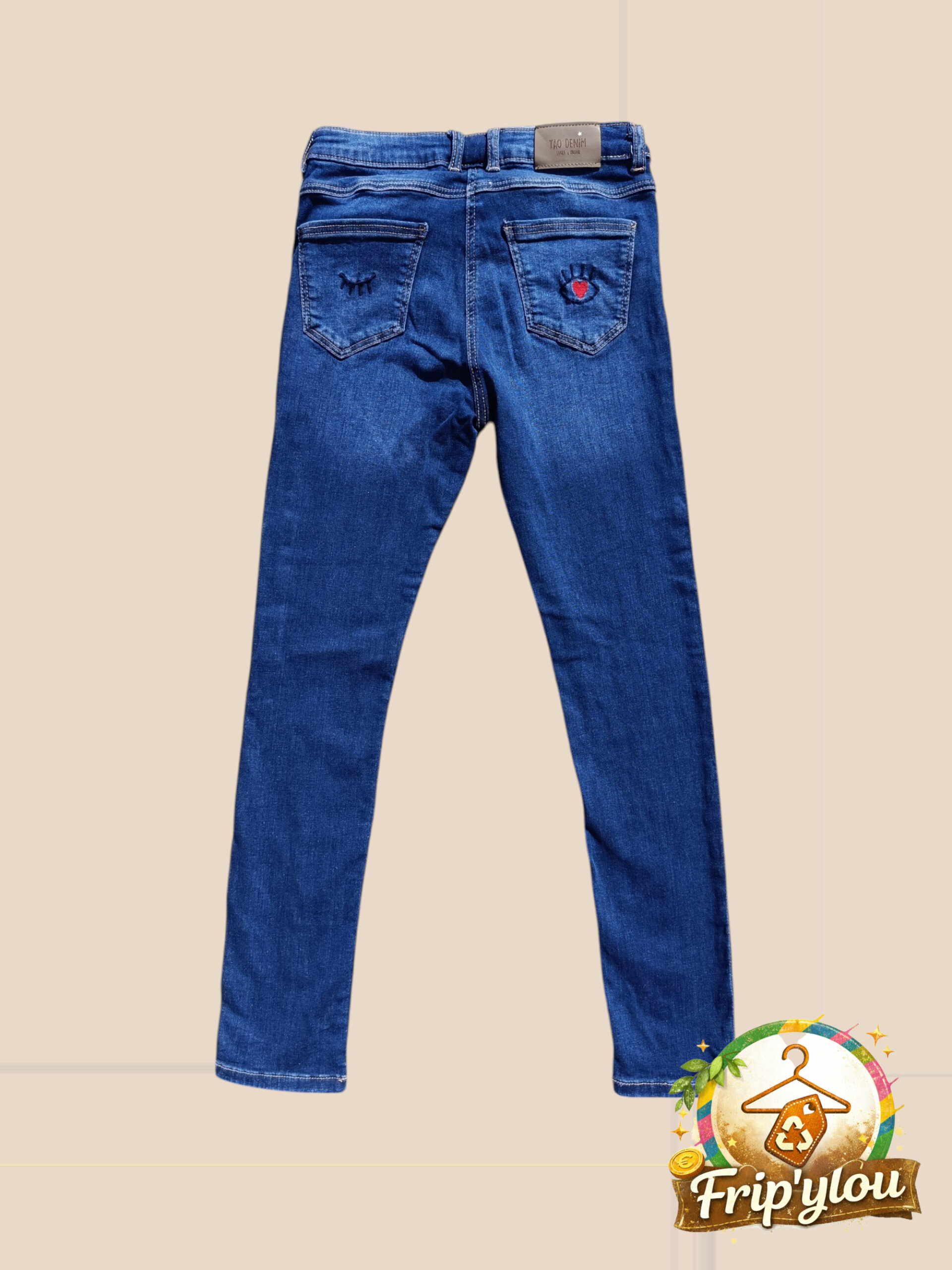👖 Jean skinny TAO fille clin d'oeil – Taille 10 ans – Denim tendance 👖A1646 – Image 2