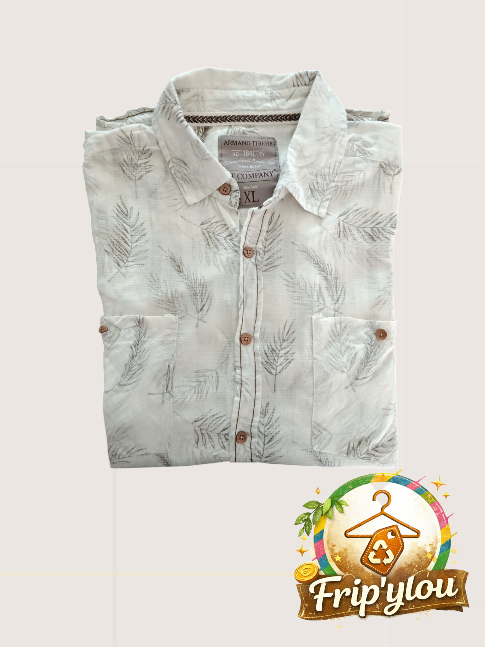 🌿 Chemise Armand Thiery – Taille XL – Style estival chic A1637