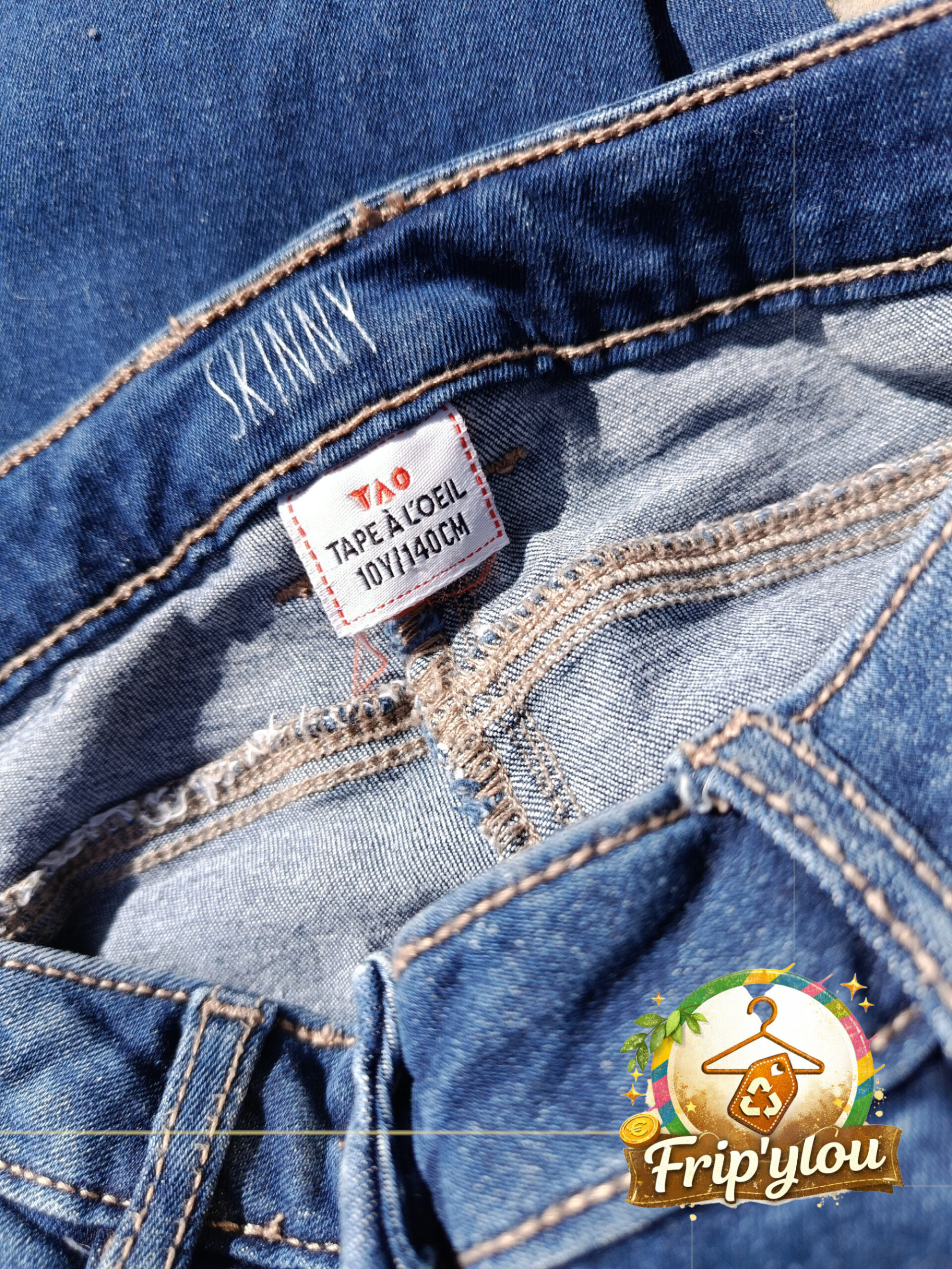 👖 Jean skinny TAO fille clin d'oeil – Taille 10 ans – Denim tendance 👖A1646 – Image 3