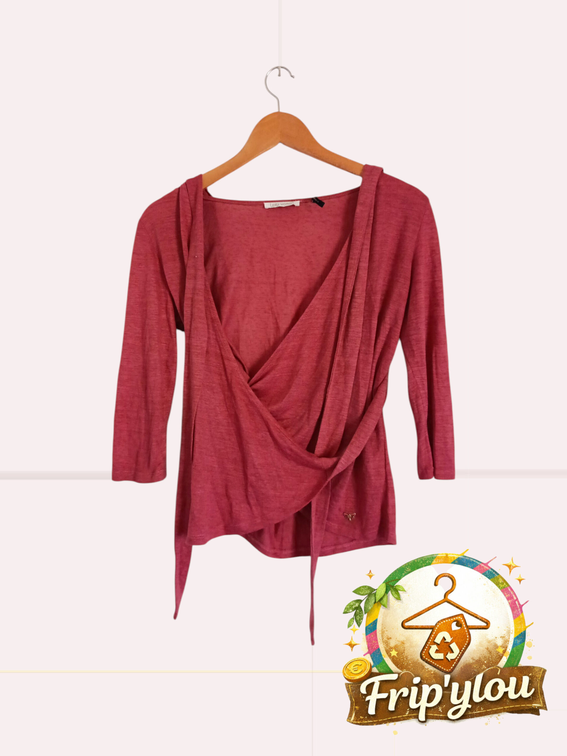 ✨ Top cache-cœur LPB – Rose framboise – Taille S/M – Féminin & fluide ✨A1617