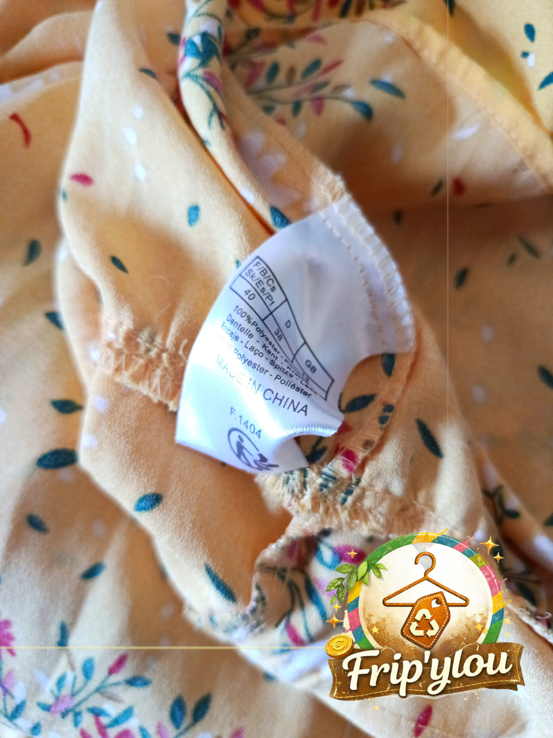✨🌼 Robe fluide jaune imprimée – Blanche Porte – Taille 40 – Esprit bohème chic 🌼✨A1294 – Image 3