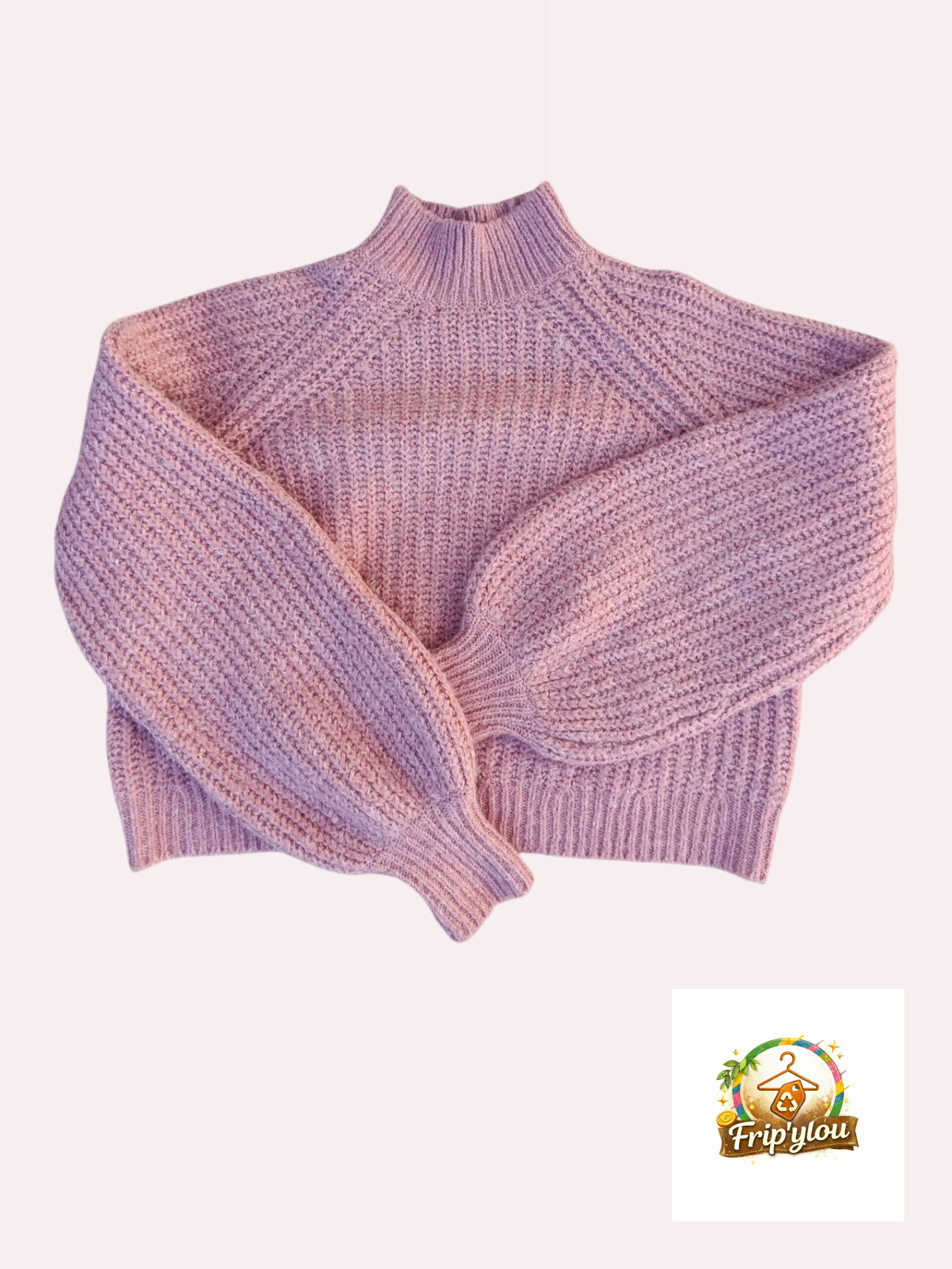 Pull court Bershka rose – Taille M | Doux & tendance A1701