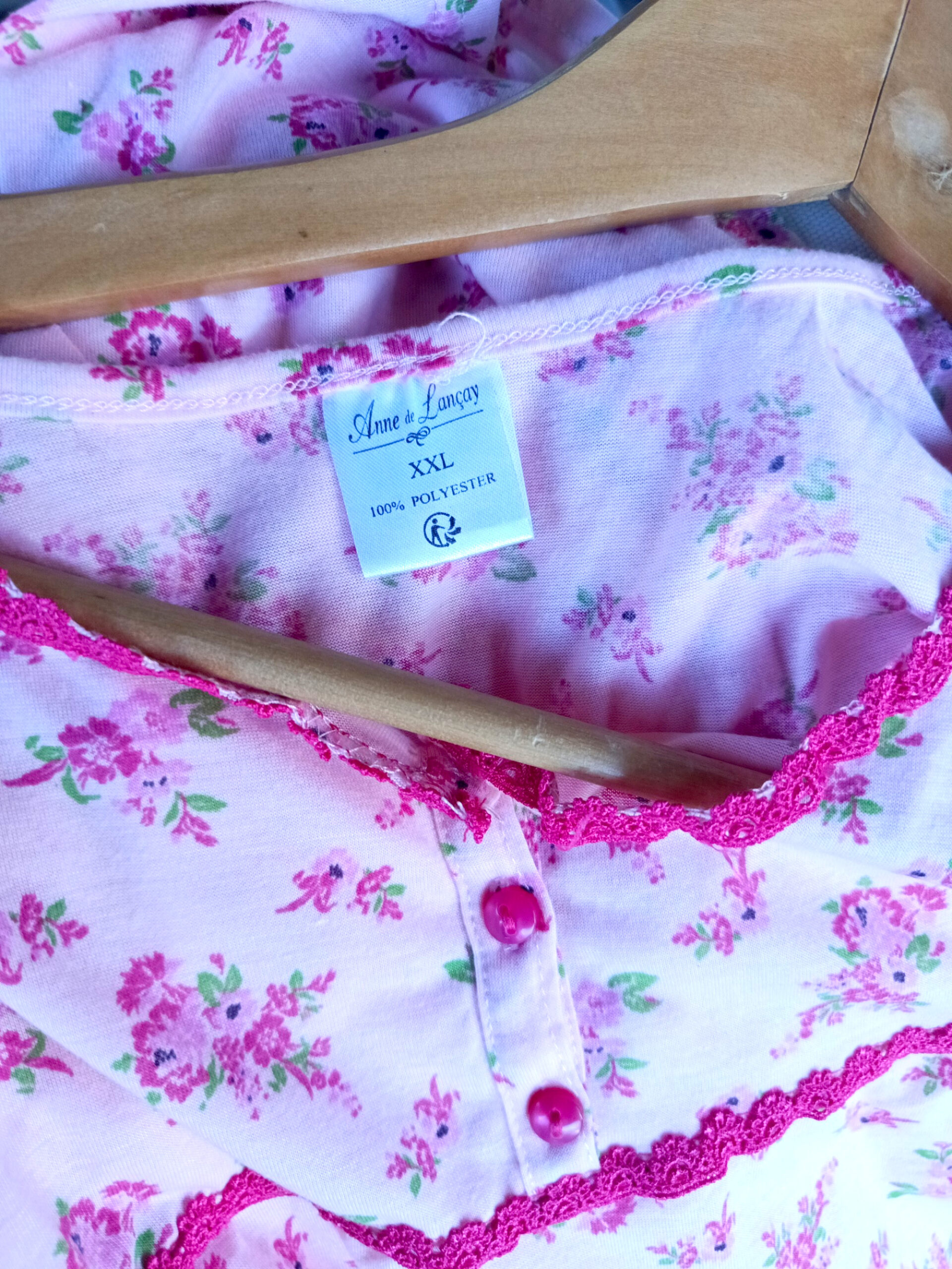 Chemise de nuit fleurie – Anne de Lancay – Taille XXL A1696 – Image 2