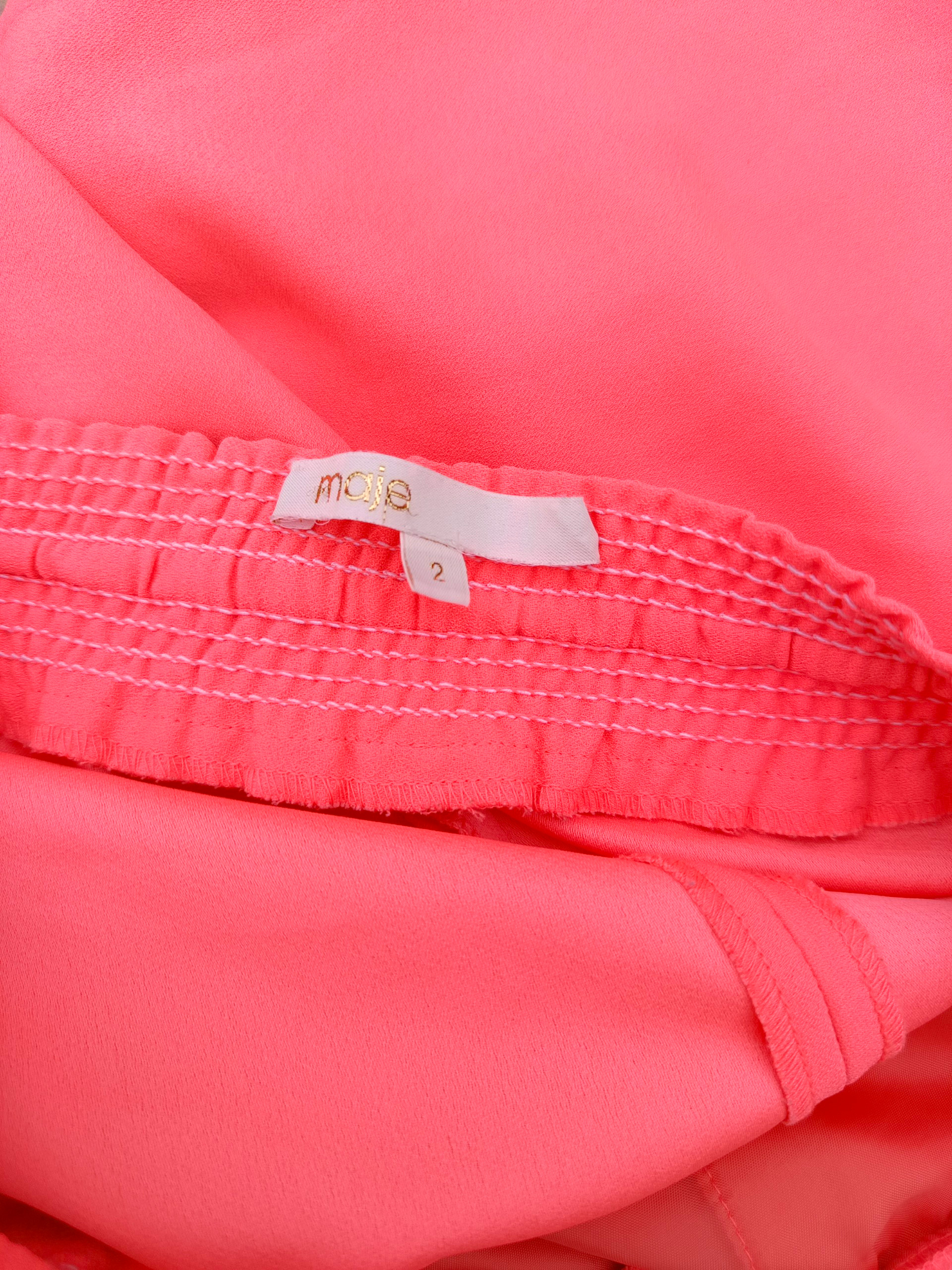 Short fluide rose corail fluo MAJE – Taille 2 (≈ 38) A1677 – Image 3