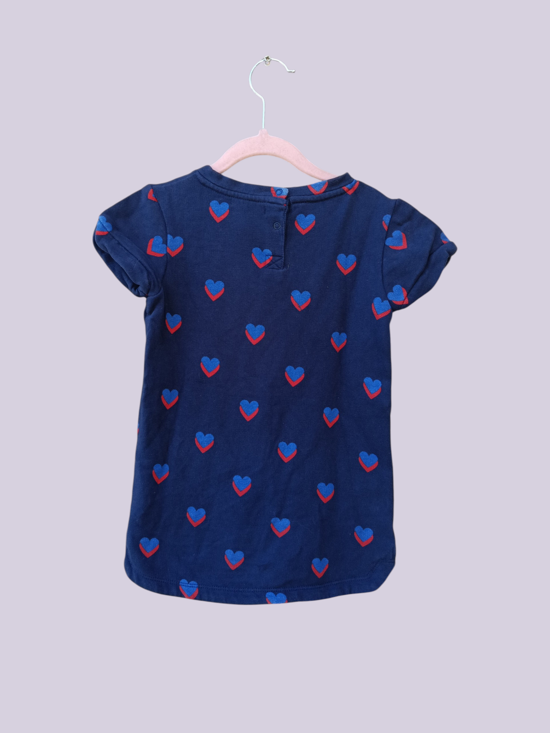 Robe sweat OKAÏDI – 3 ans – imprimé cœurs A0208 – Image 2