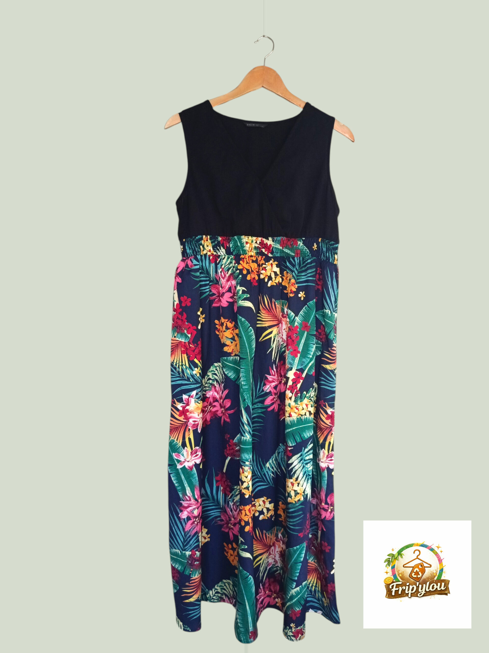 Robe fluide fleurie tropical longue SHEIN – Taille M - A1707