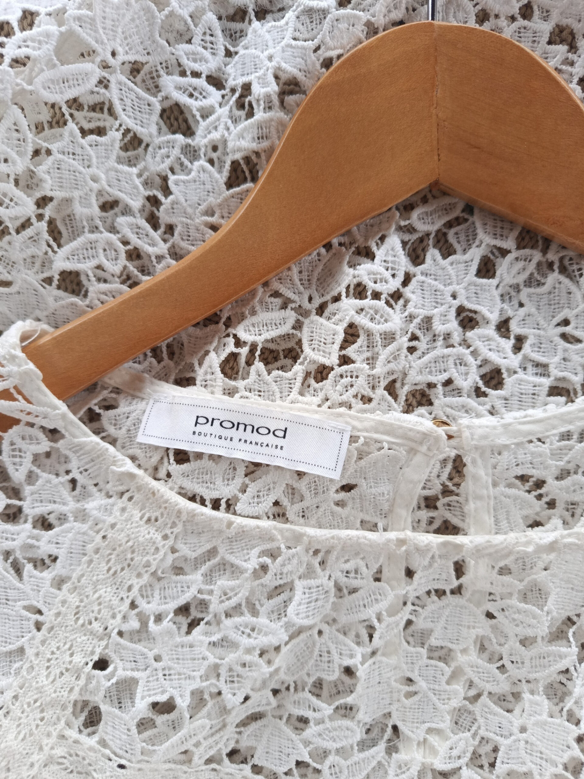 Blouse dentelle blanche Promod – Style romantique chic - femme M - A1706 – Image 3