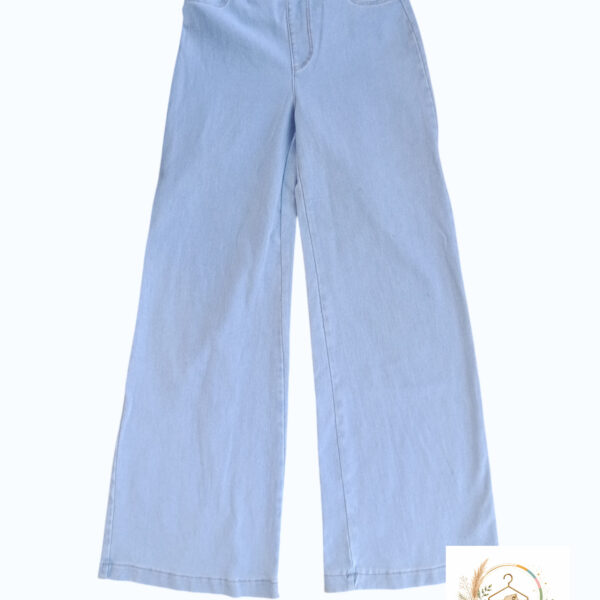 Pantalon large H&M bleu ciel  taille ajustable– 8/9 ans (134 cm) - A1765