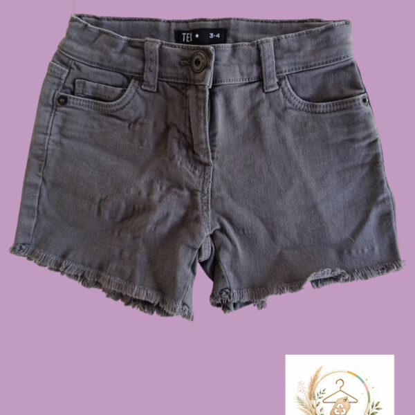 Short en jean gris fille TEX – 3/4 ans – A1772