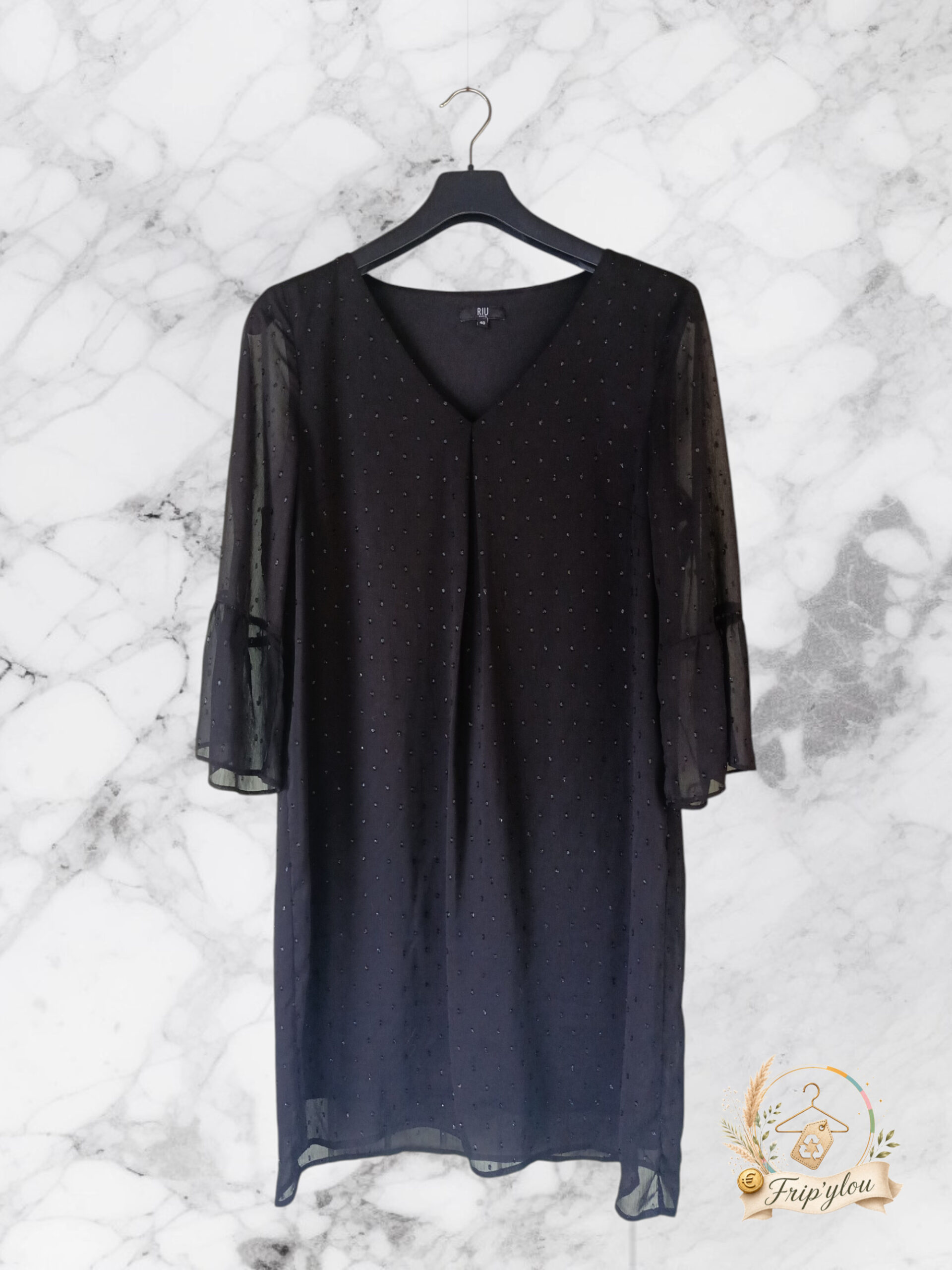 Robe noire RIU – élégante & raffinée - mi saison - A1792