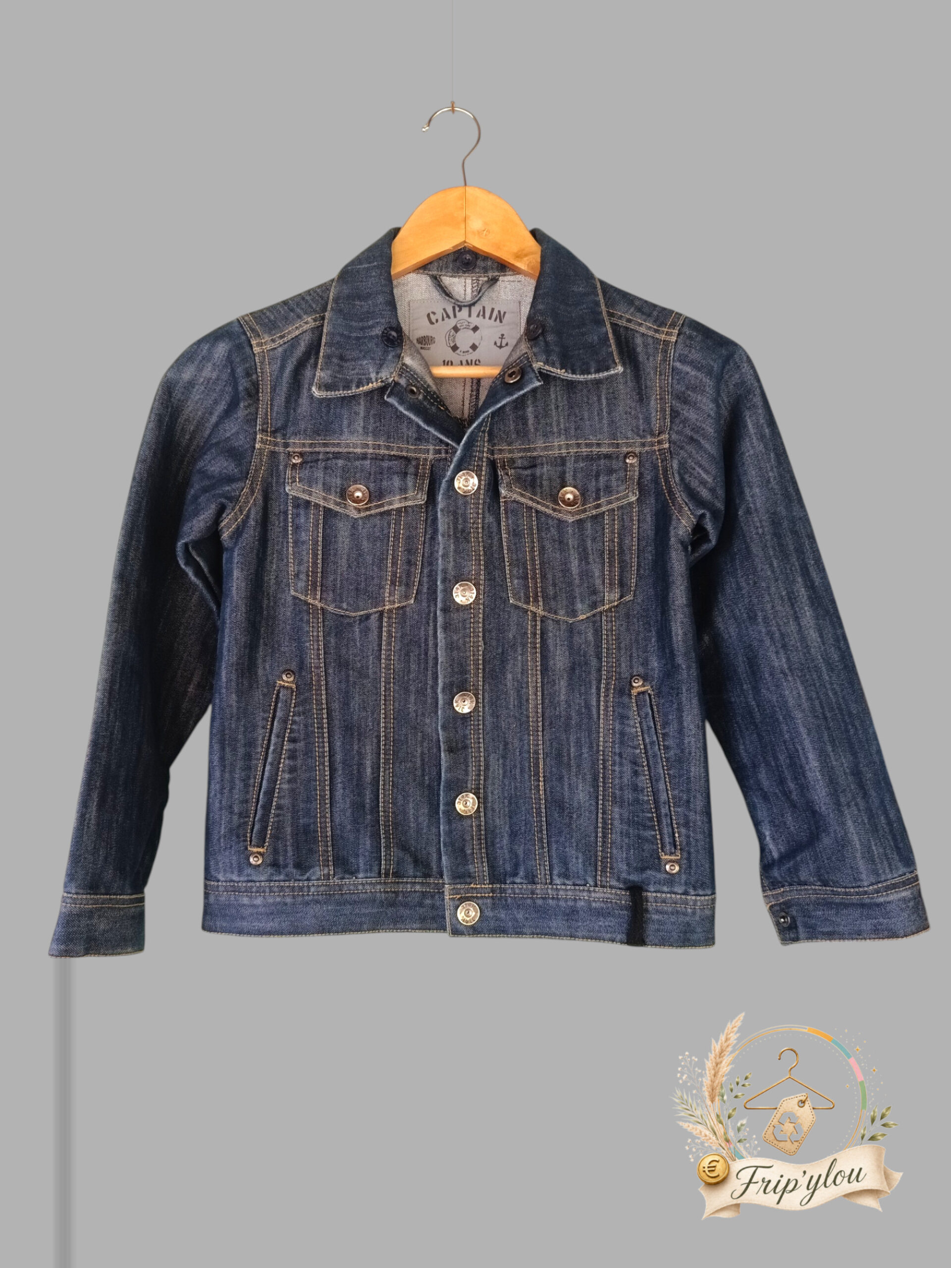 Veste en jean Graçon 10 ans Captain – Style casual / marin A1783