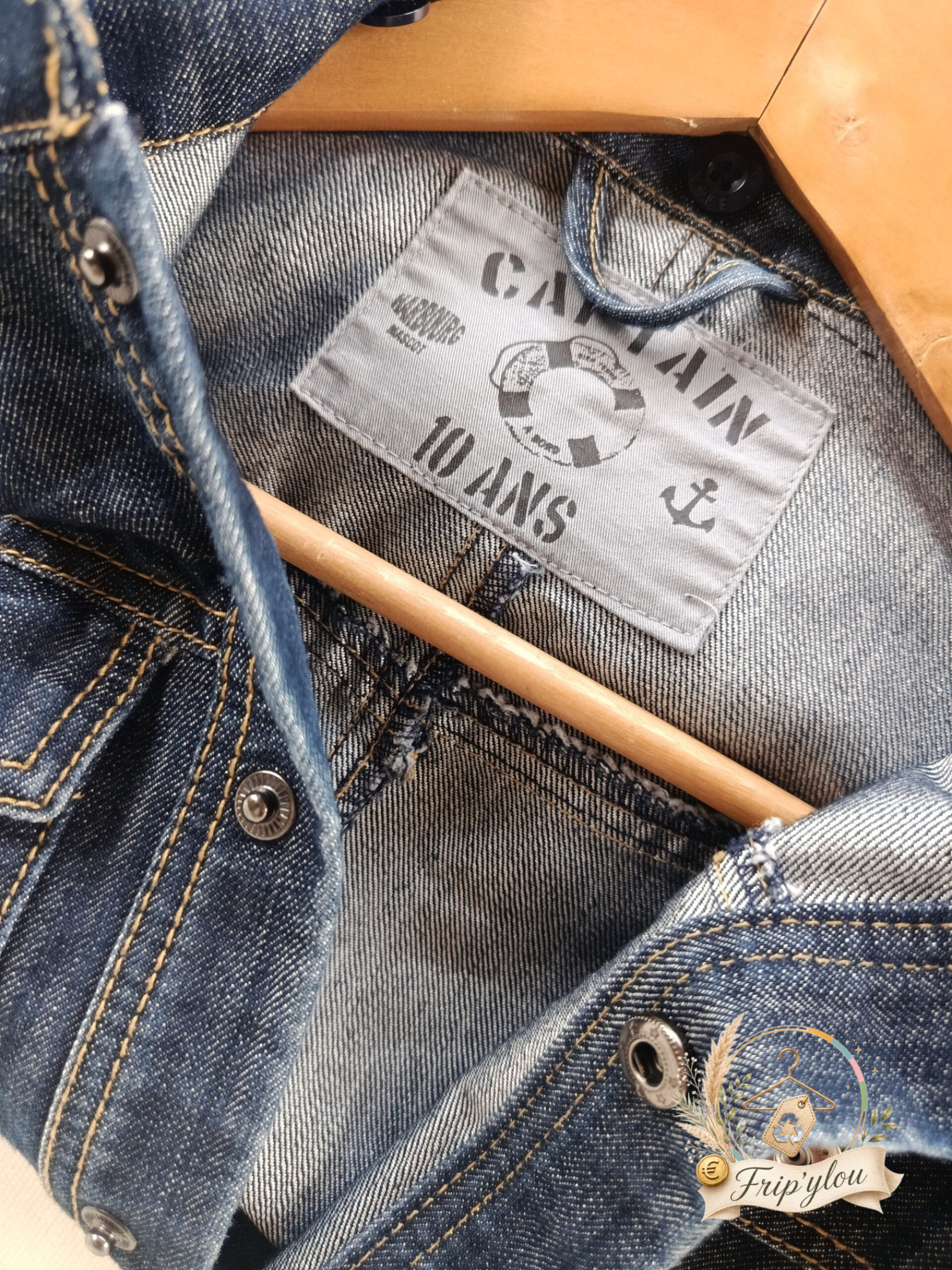 Veste en jean Graçon 10 ans Captain – Style casual / marin A1783 – Image 3