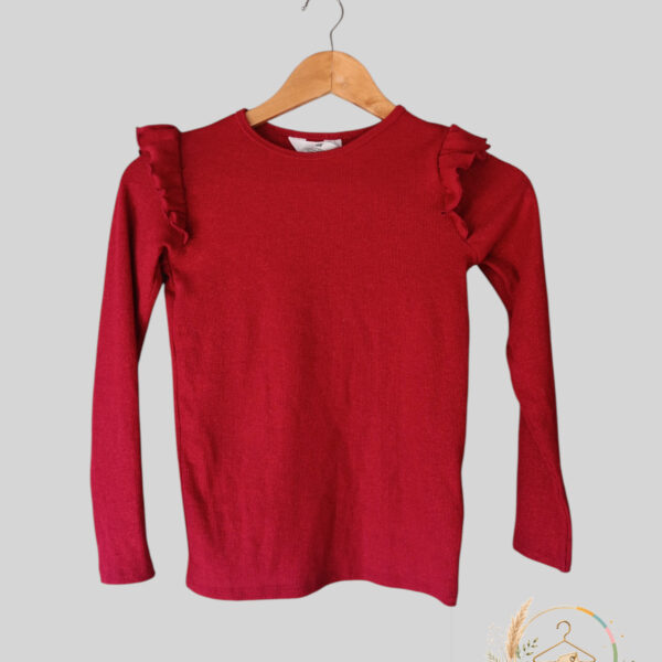 Pull fin H&M rouge scintillant – 9/10ans - A1786
