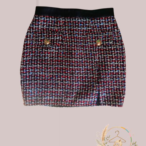 Jupe courte en tweed River Island détails brillants - A1781