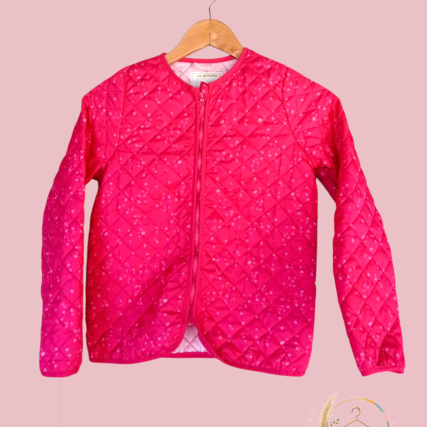 Doudoune légère matelassée Vertbaudet rose  fleurs blanches– 12 ans A1784