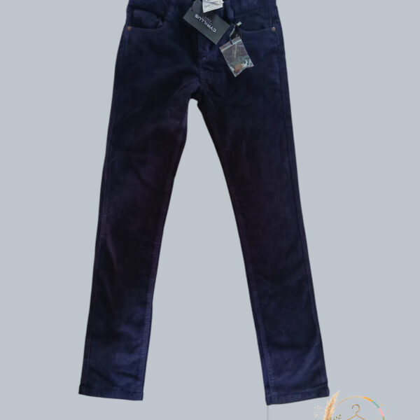 Pantalon en velours bleu marine slim CYRILLUS 12 ans - Neuf avec étiquette - A1834