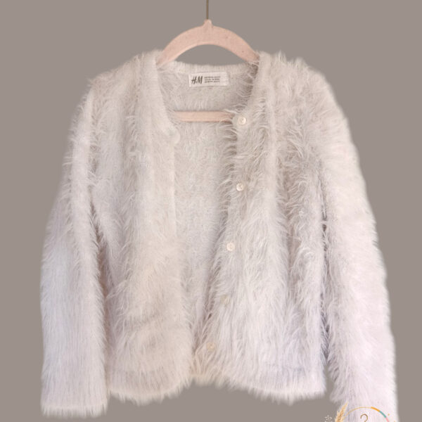 Gilet cardigan effet fourrure blanc – H&M - A1800