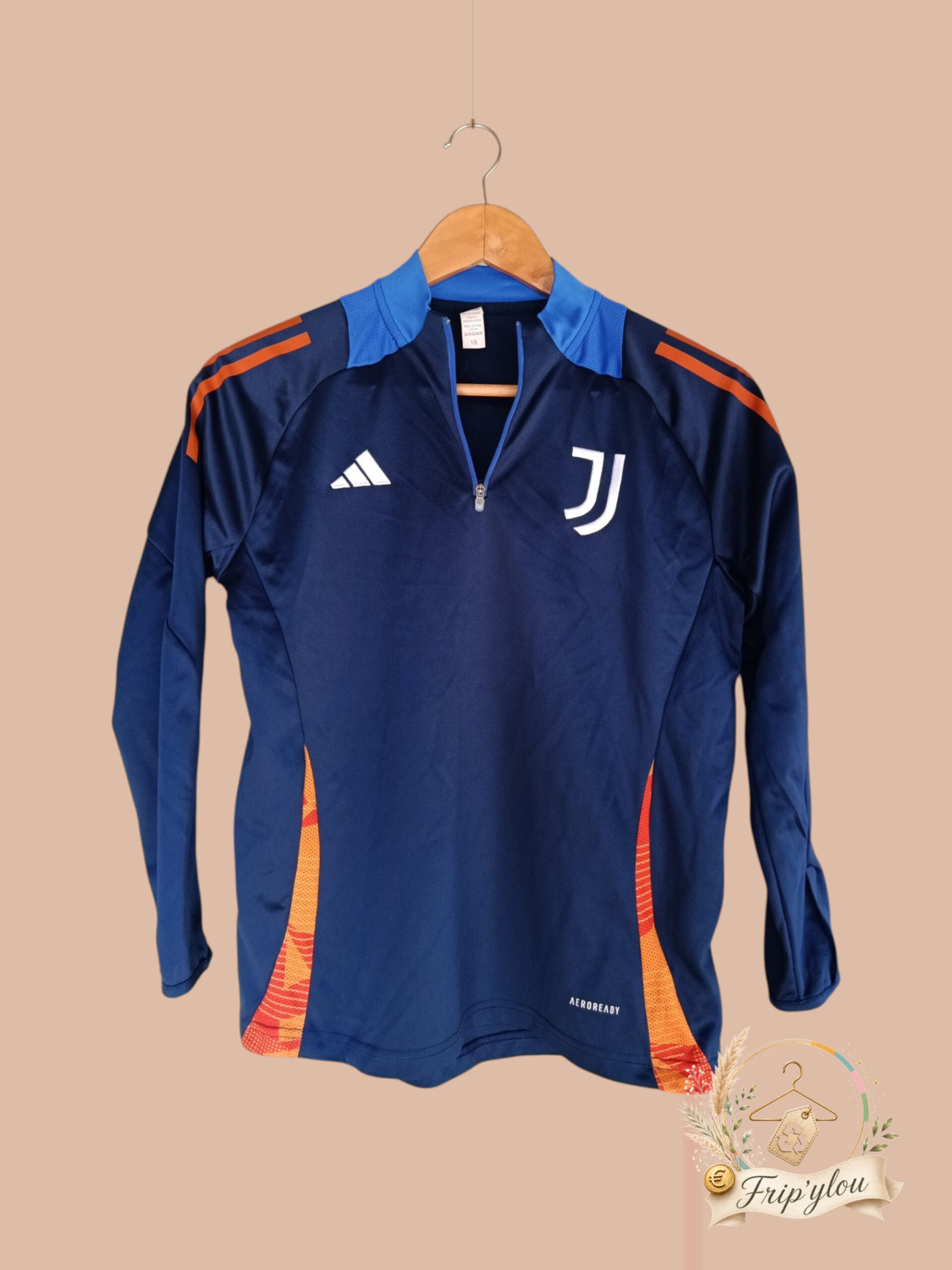 Adidas Juventus - Haut training bleu marine & orange – 18 ans - A1796