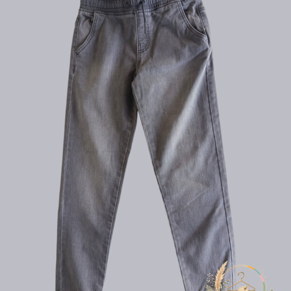 Jogger garçon 9/10 ans gris effet jean - A1807