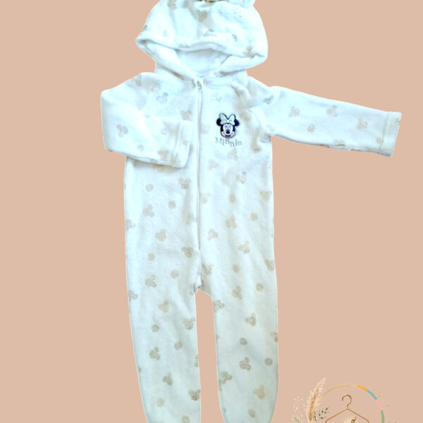Combinaison pilou fille Minnie blanche & or – A1798