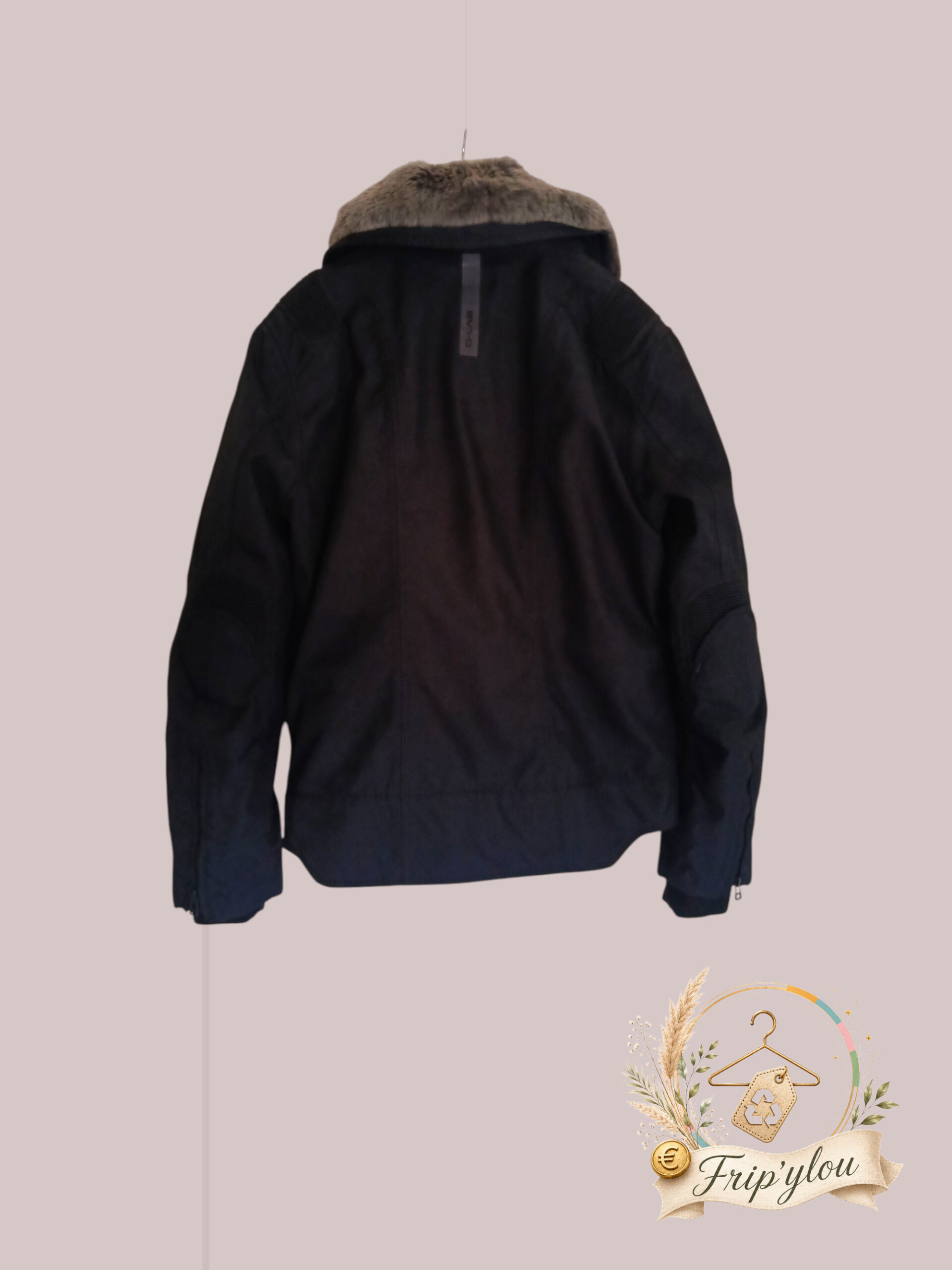 G-LAB Veste homme noire premium hiver – col fourrure – T. L – NEUVE A1822 – Image 5