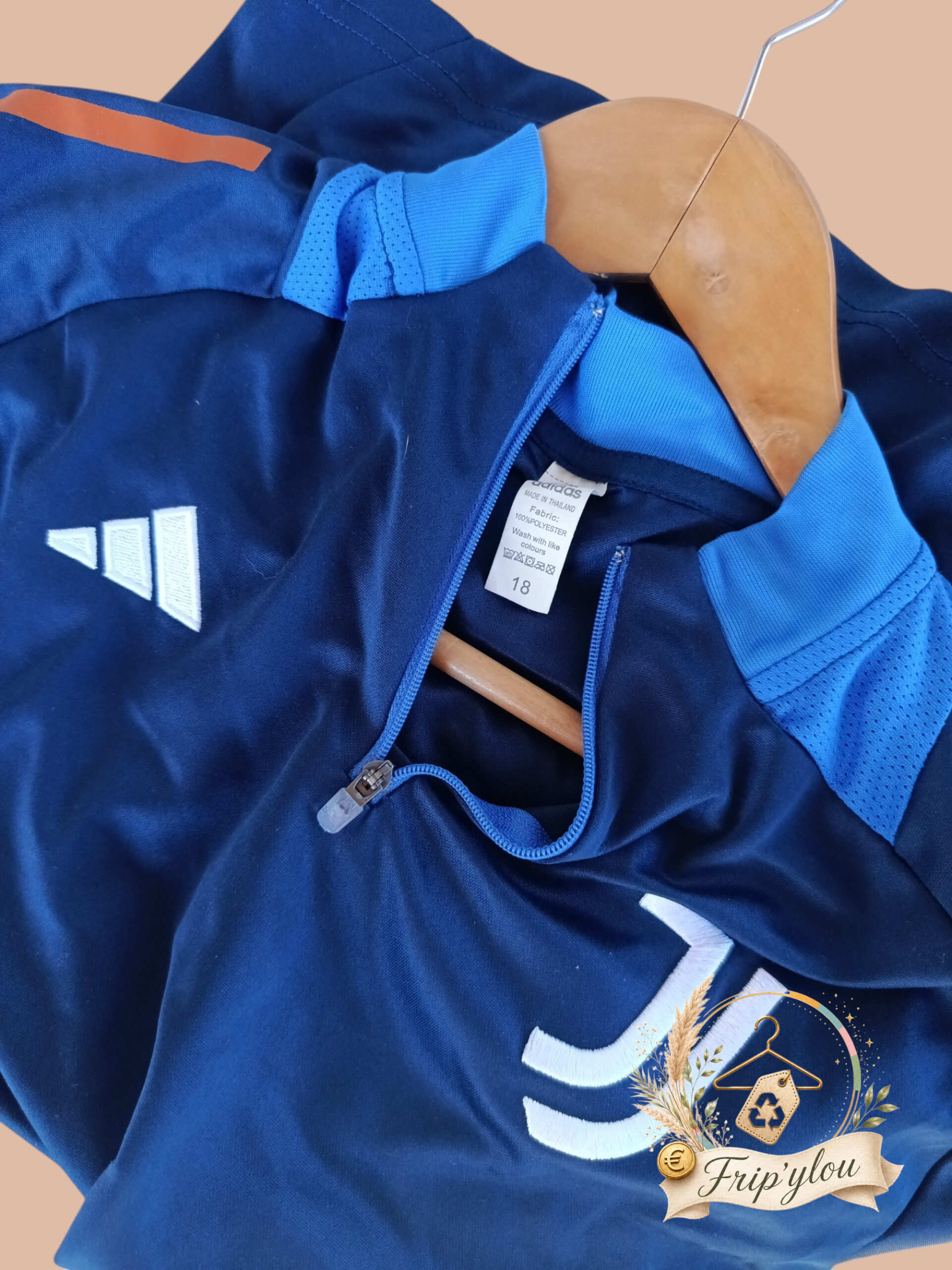 Adidas Juventus - Haut training bleu marine & orange – 18 ans - A1796 – Image 3