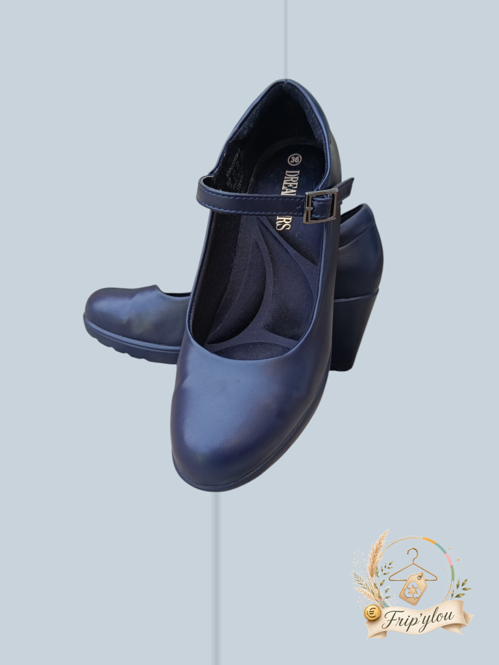 Chaussures à talons style Mary Jane / Baby bleu marine — DREAM PAIRS — T. 36 - A1823