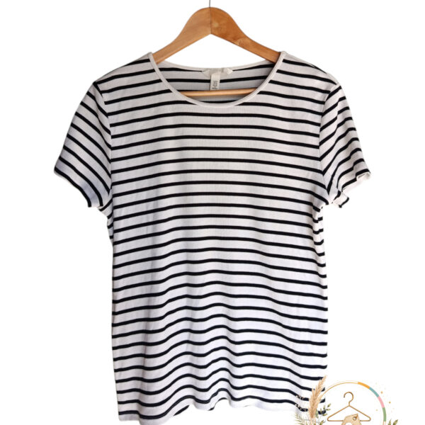 T-shirt marinière H&M Femme XL – Intemporel & Confortable A1802