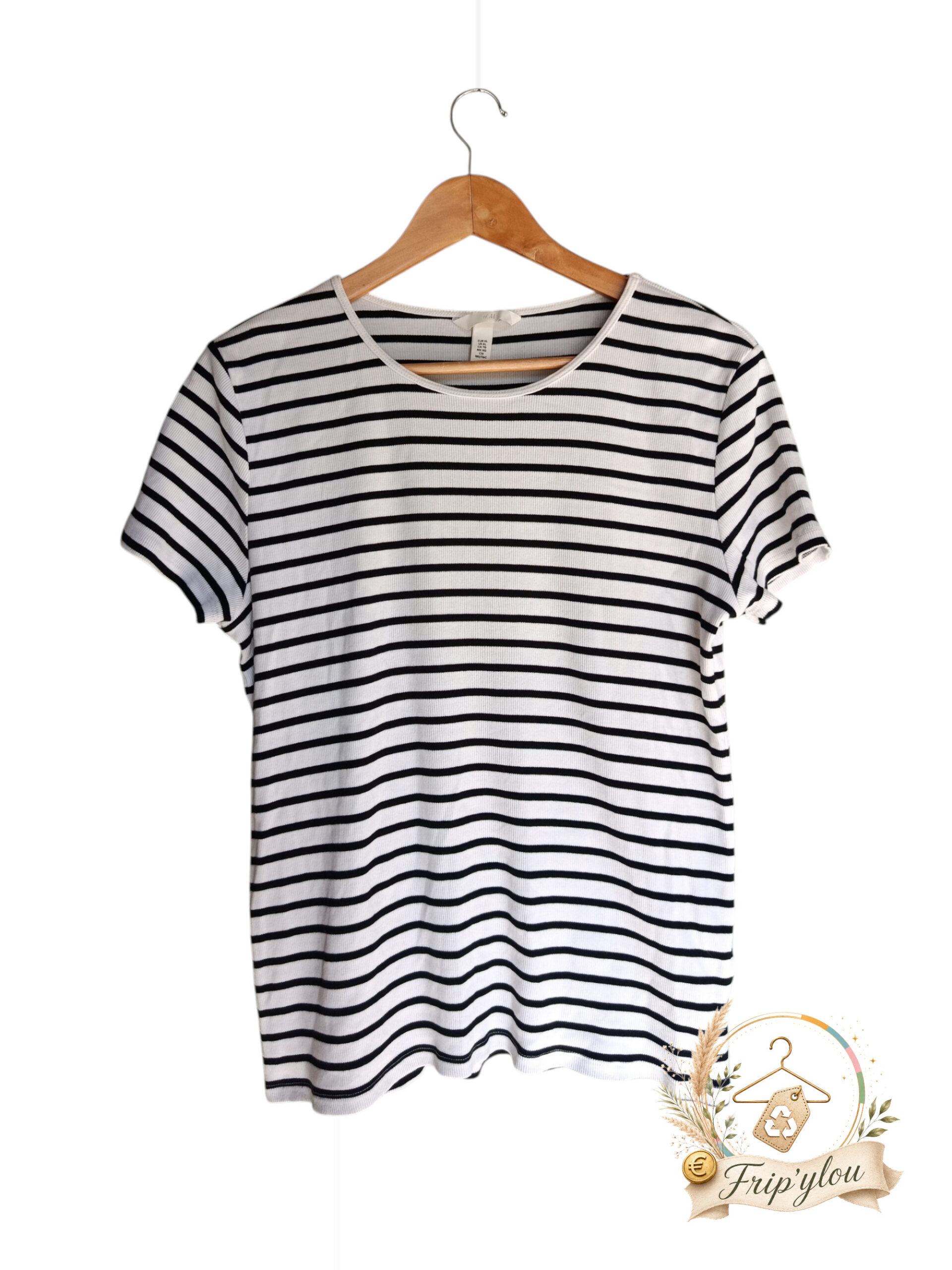 T-shirt marinière H&M Femme XL – Intemporel & Confortable A1802